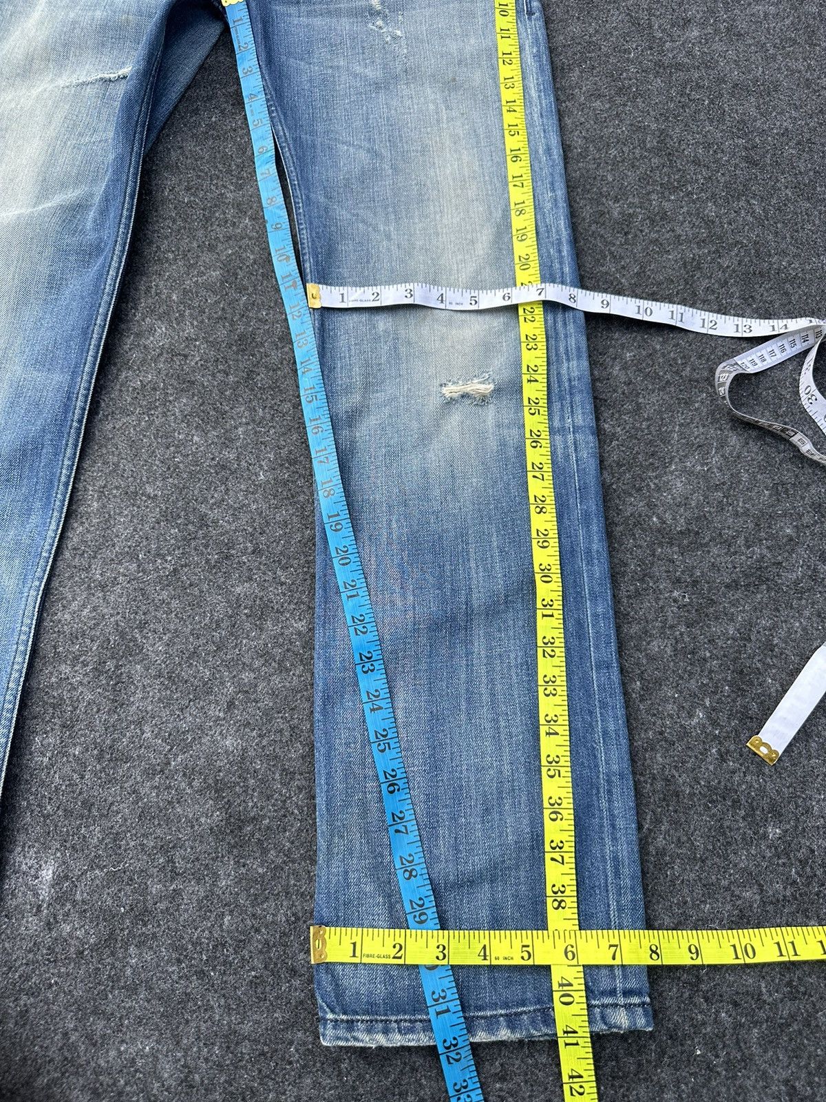 Beauty Beast × Diesel Diesel Safado Faded Washed Distressed Denim D3 Size US 30 / EU 46 - 6 Thumbnail