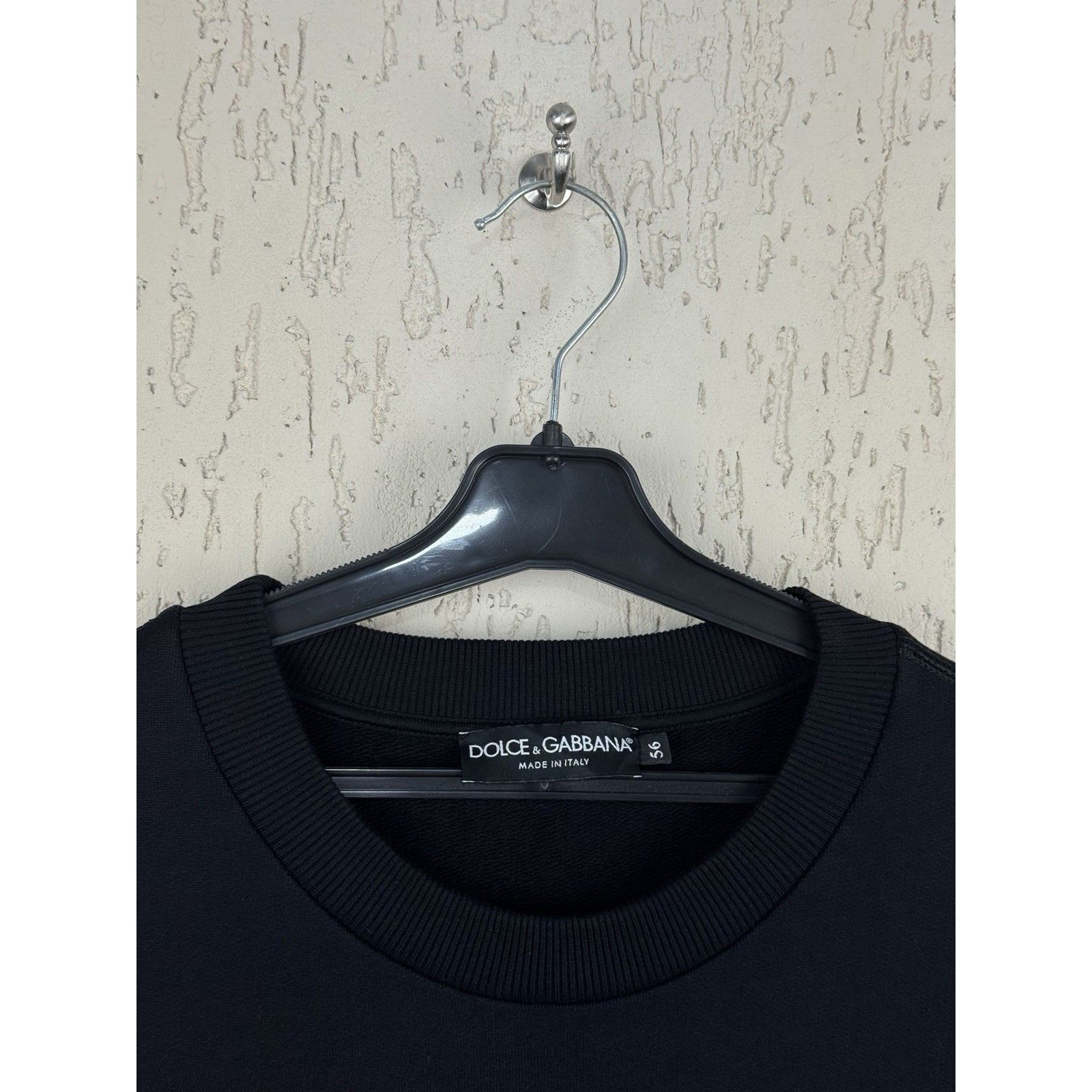 Dolce & Gabbana Dolce & Gabbana Logo Plaque Men's Sweatshirt Pullover – Blac Size US XL / EU 56 / 4 - 4 Thumbnail