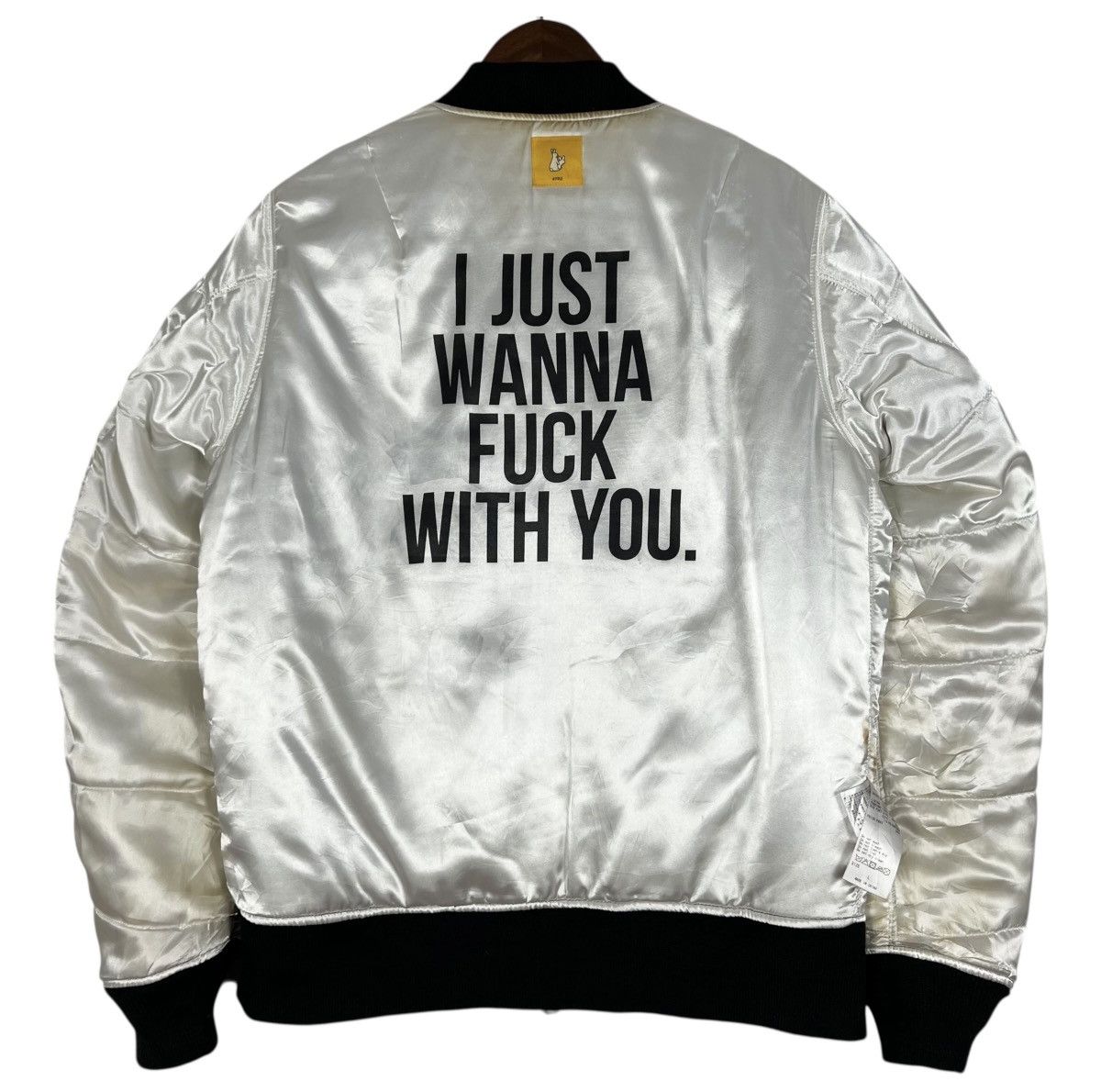 FR2 I JUST WANNA FUCK WITH YOU Distressed Bomber Jacket Size US L / EU 52-54 / 3 - 1 Thumbnail
