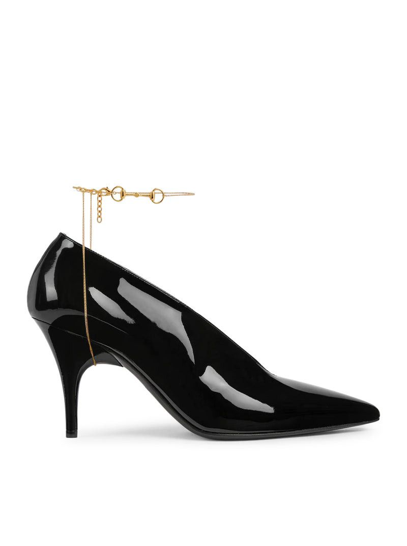 Gucci 102 PATENT LEATHER SABOT WITH HEEL Size US 7.5 / IT 37.5 - 1 Thumbnail
