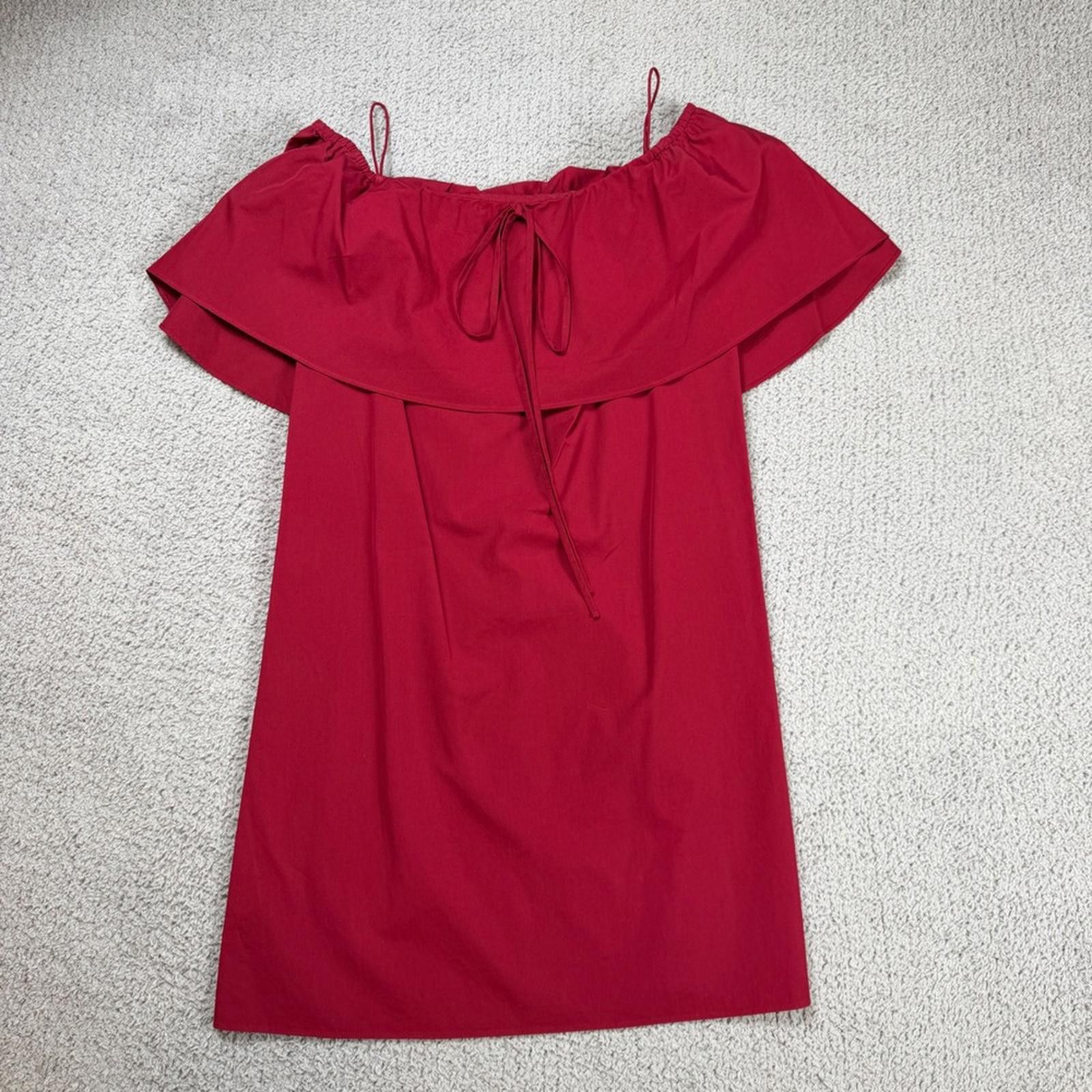 Other Alice + Olivia Red Off The Shoulder Ruffle Mini Dress Womens Size M / US 6-8 / IT 42-44 - 1 Thumbnail