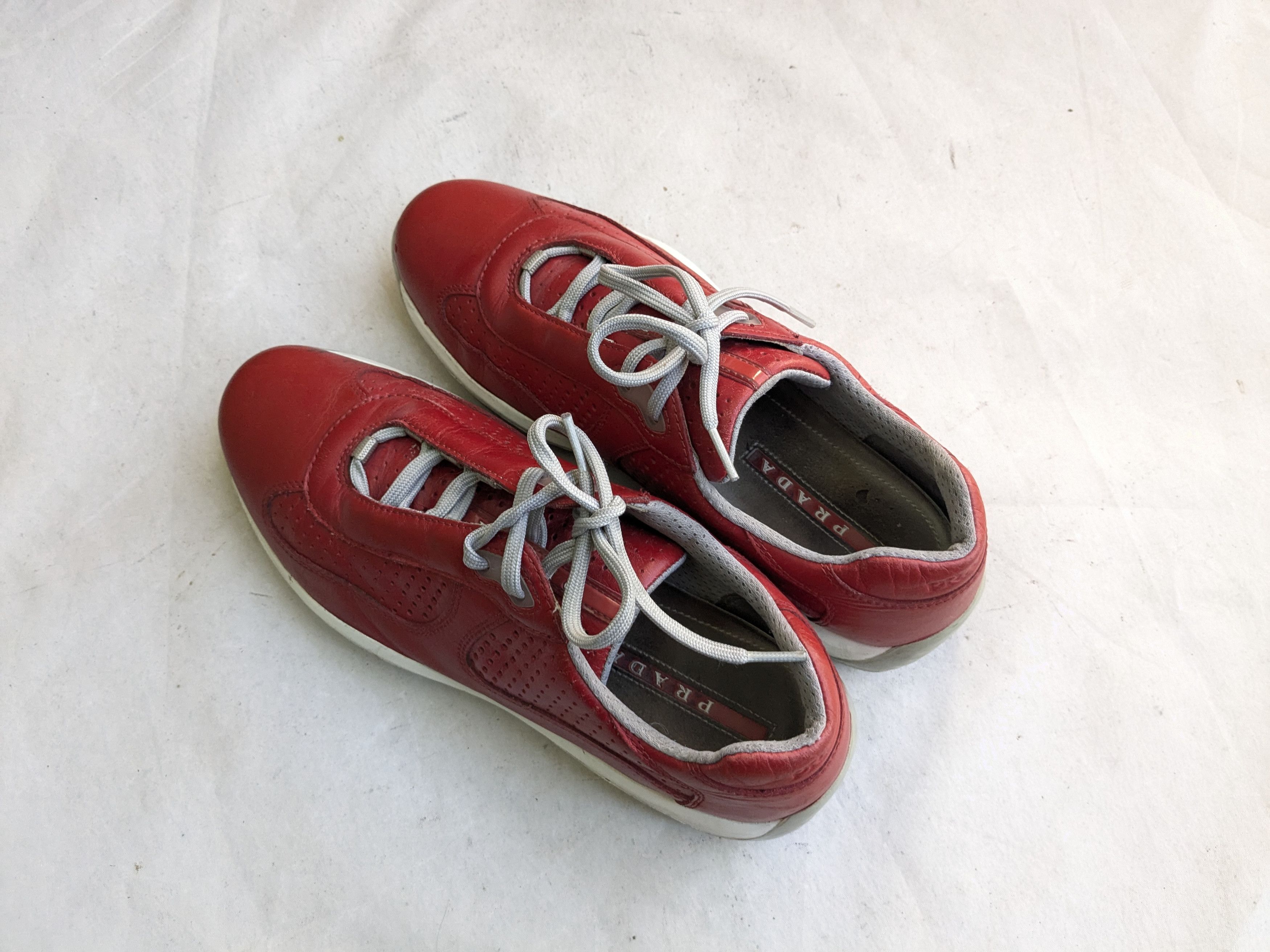 Prada Prada America's Cup Sneakers Red 9 Leather FLAW Size US 9 / EU 42 - 6 Thumbnail