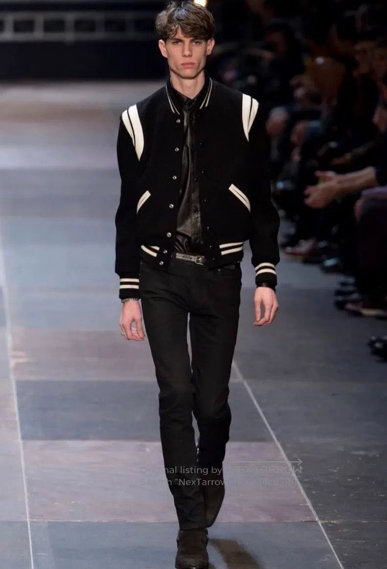 Saint Laurent Paris Saint Laurent Paris Black and White Baseball Jacket Size US L / EU 52-54 / 3 - 9 Thumbnail