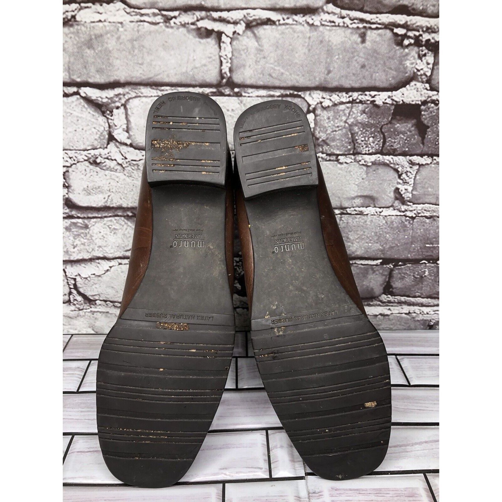 Other Munro American Brown Leather Slip On Square Toe Heel Loafers Size US 10 / IT 40 - 15 Thumbnail