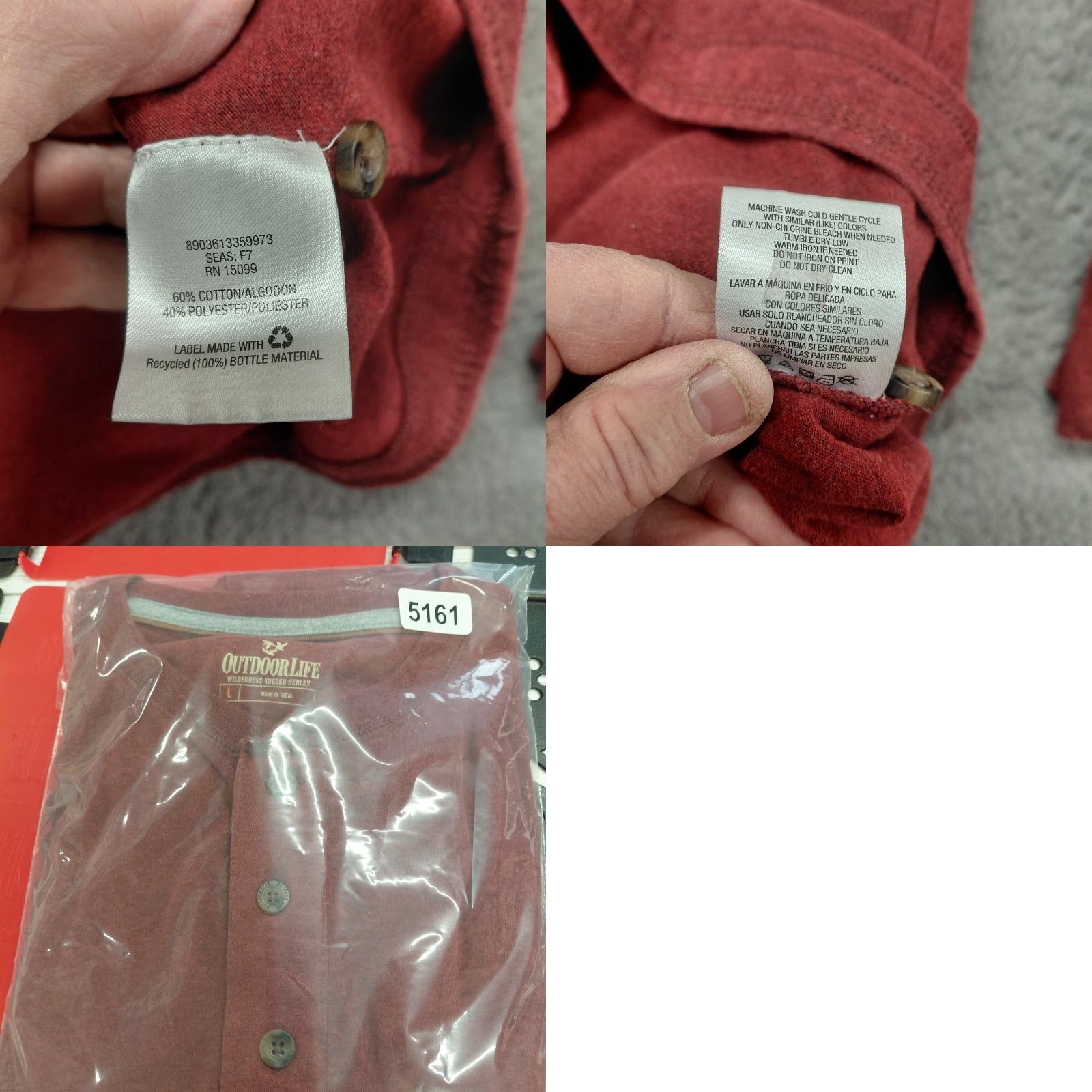 Vintage Outdoor Life Sueded Henley Shirt Men L Burnt Red Long Sleeve Button Shirt HENLEY Outdoor Life Size US L / EU 52-54 / 3 - 9 Thumbnail
