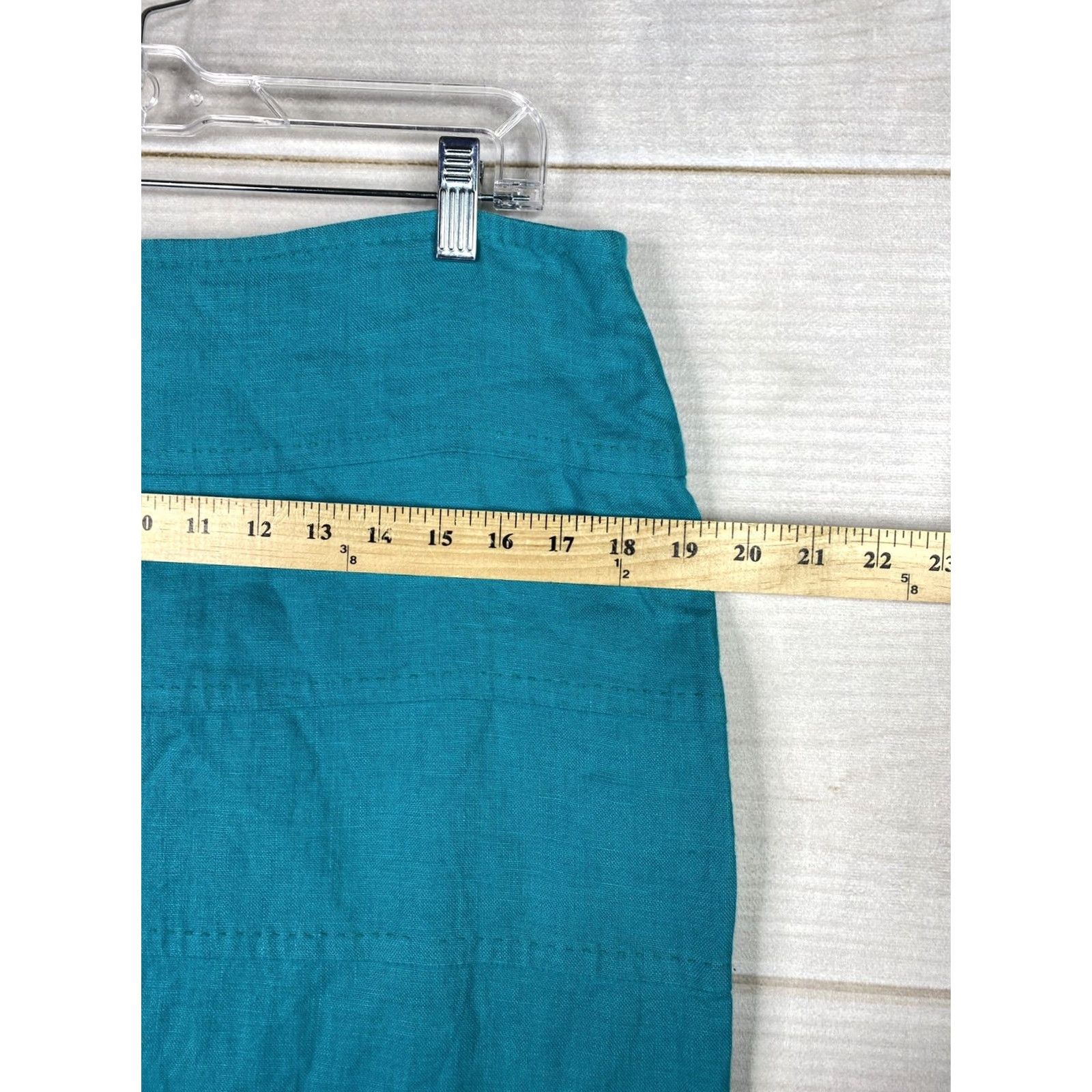 Banana Republic VINTAGE: Banana Republic Skirt Womens 12 Turquoise Green Linen Mini Lined Washable Size 34" / US 12 / IT 48 - 3 Thumbnail