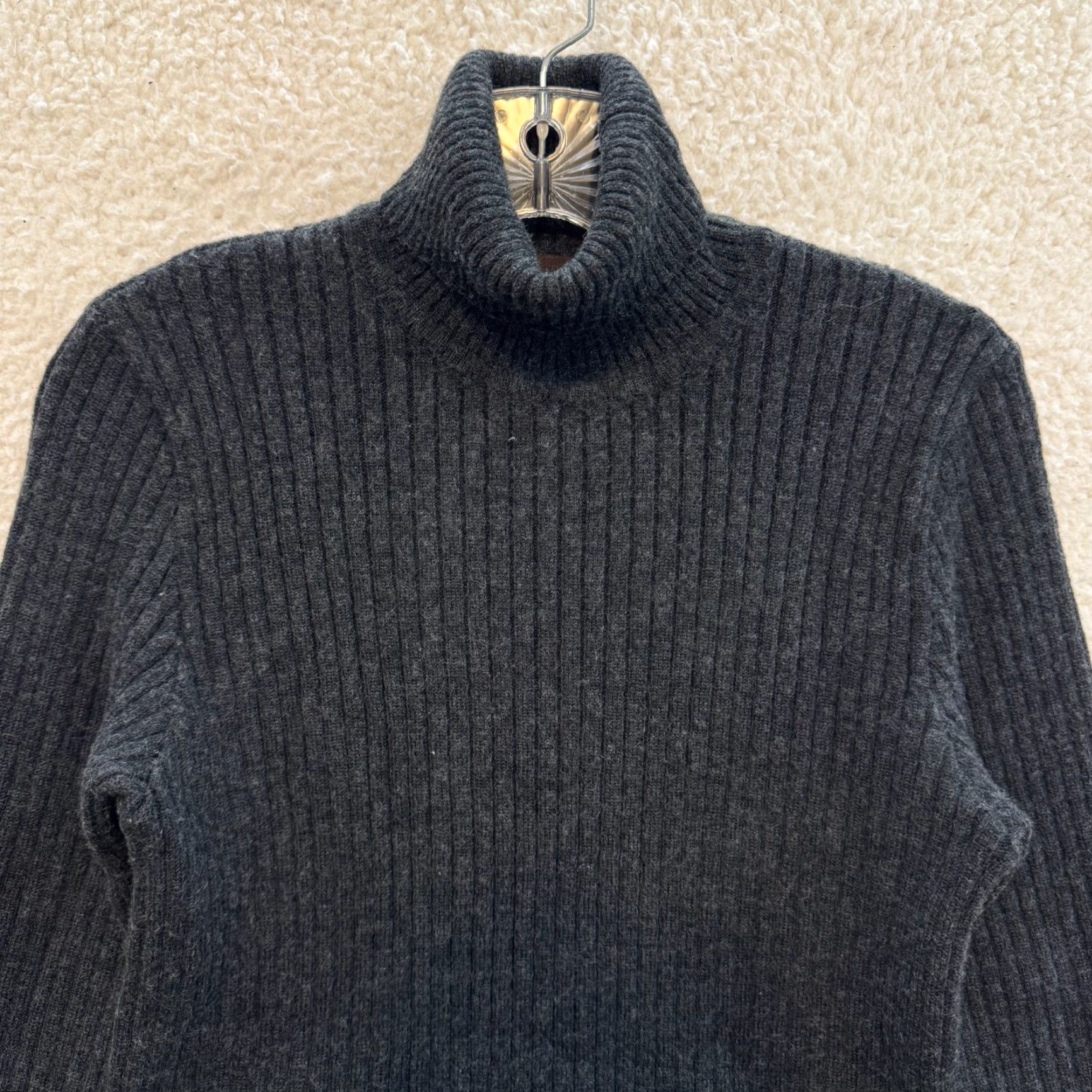 Zara VINTAGE Zara Sport Wool Blend Turtleneck Sweater Medium Large Grey Rib Knit Mens Girls Womens? Size M / US 6-8 / IT 42-44 - 3 Thumbnail