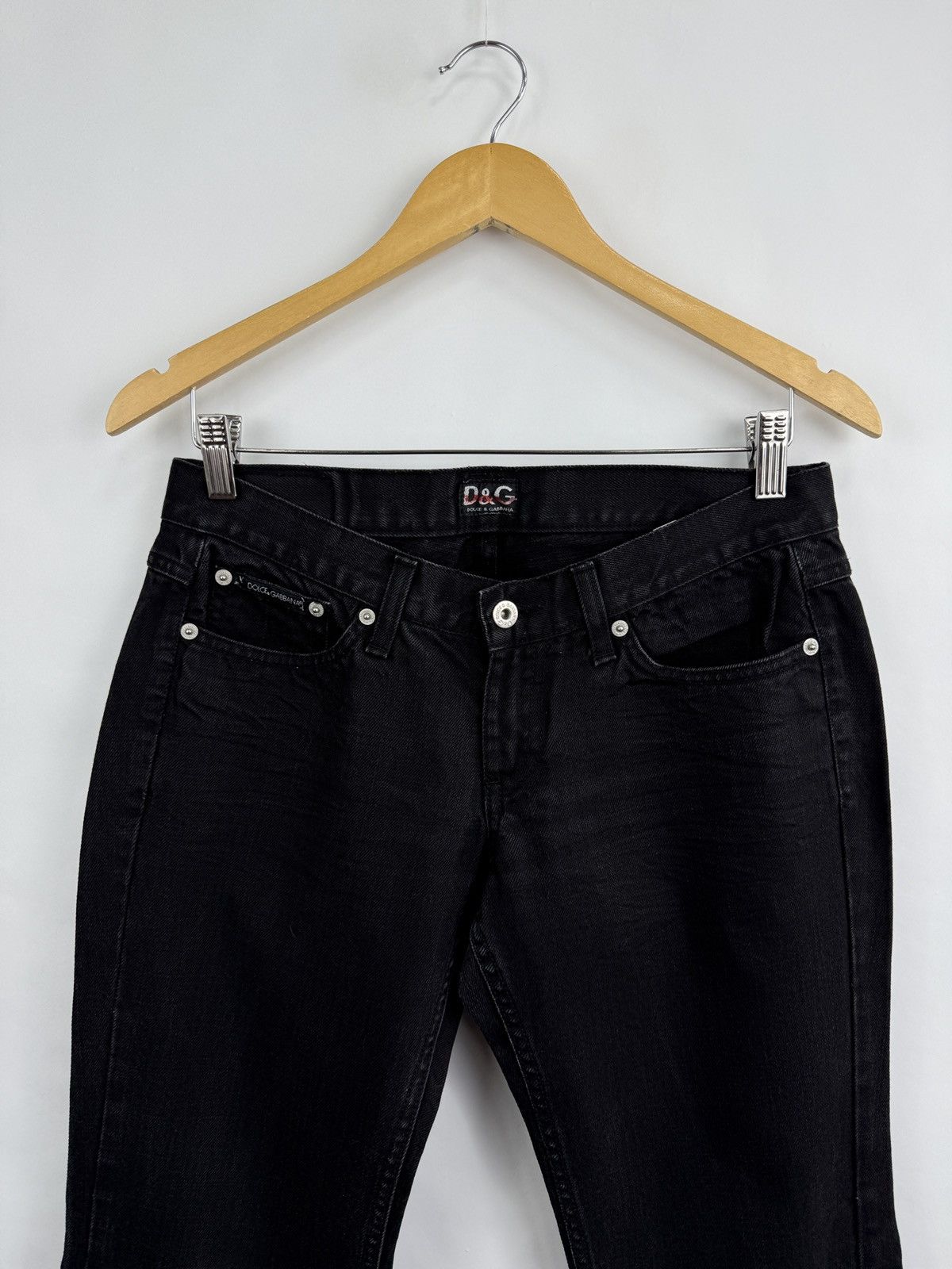 Dolce & Gabbana 🇮🇹 Vtg 90s Dolce Gabbana Italia Rhinestone Embellished Jeans Size 29" - 3 Thumbnail