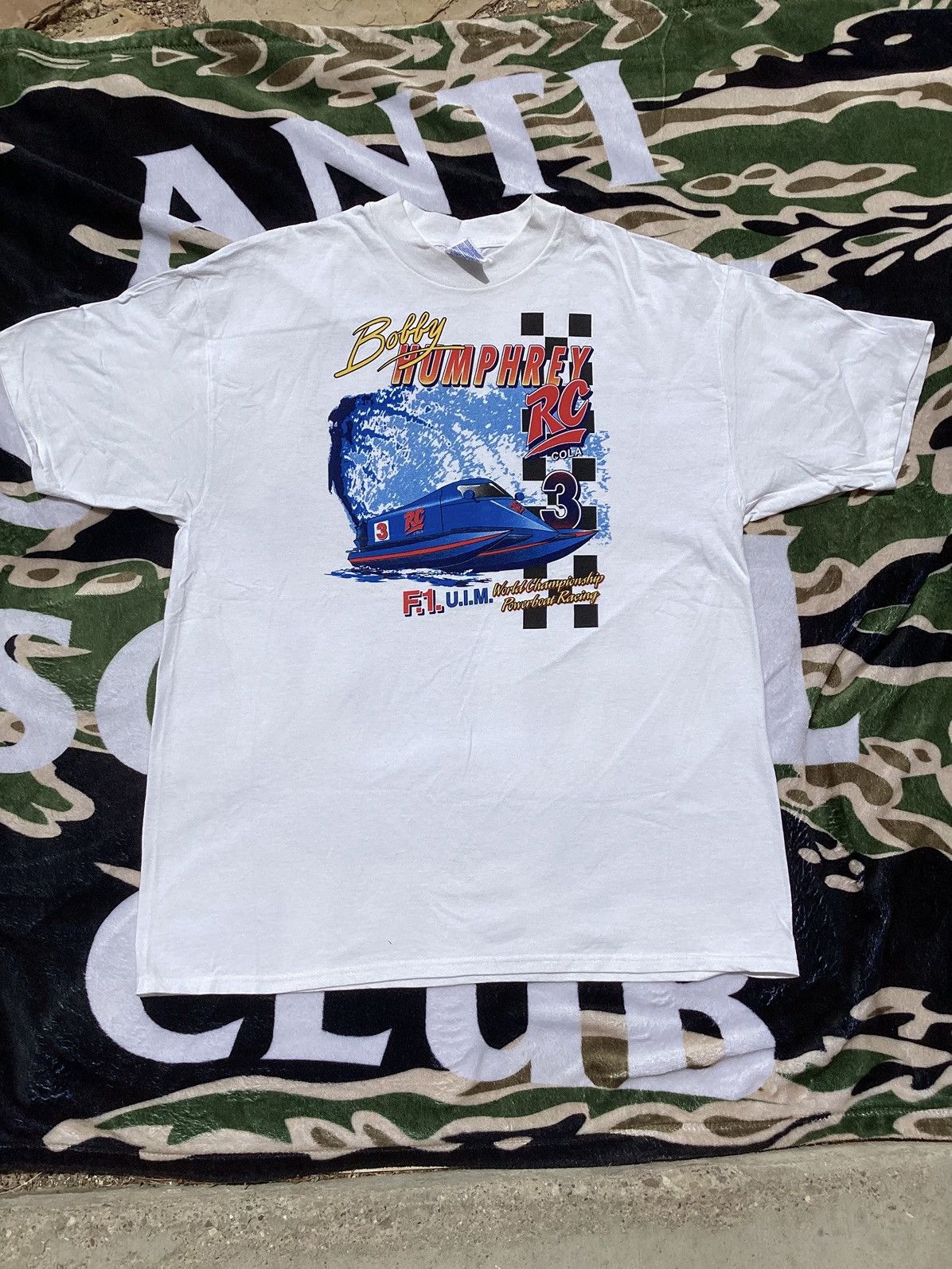 Hanes × Vintage Vtg 90s Bobby Humphrey RC Cola F1 world champ power boat tee Size US XL / EU 56 / 4 - 1 Thumbnail