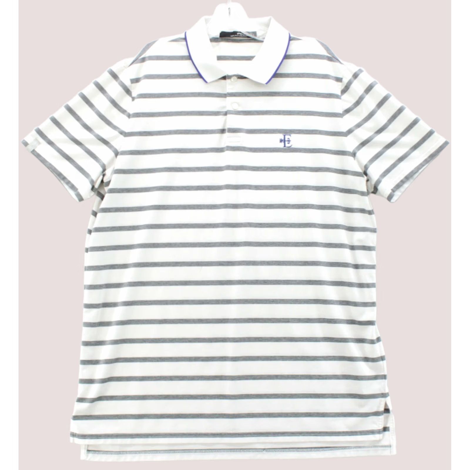 RLX Ralph Lauren RLX Ralph Lauren Polo Shirt Mens Large Striped White Gray Escondido Golf Polo shirt Size US L / EU 52-54 / 3 - 1 Thumbnail