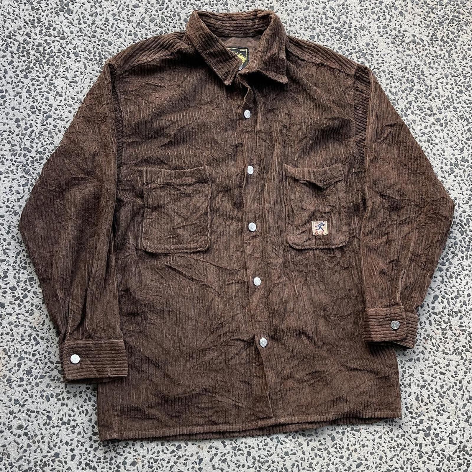 Other Brown corduroy button-up shirt 👔 Size US XL / EU 56 / 4 - 1 Thumbnail