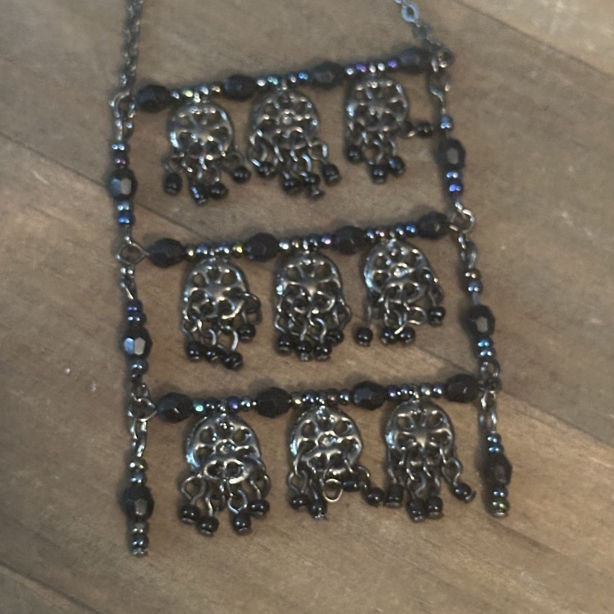 Other Silver tone black station bead ladder necklace Size ONE SIZE - 3 Thumbnail