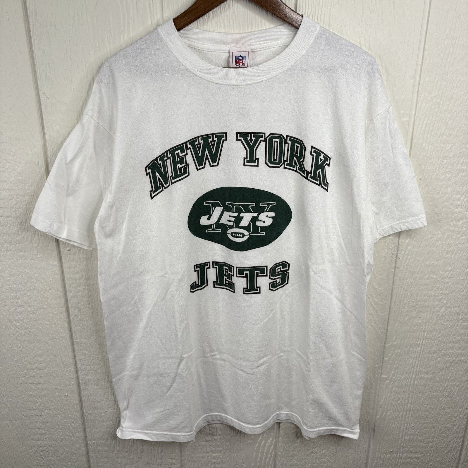 NFL Y2K NFL New York Jets White Tee Shirt Size XL Size US XL / EU 56 / 4 - 1 Thumbnail