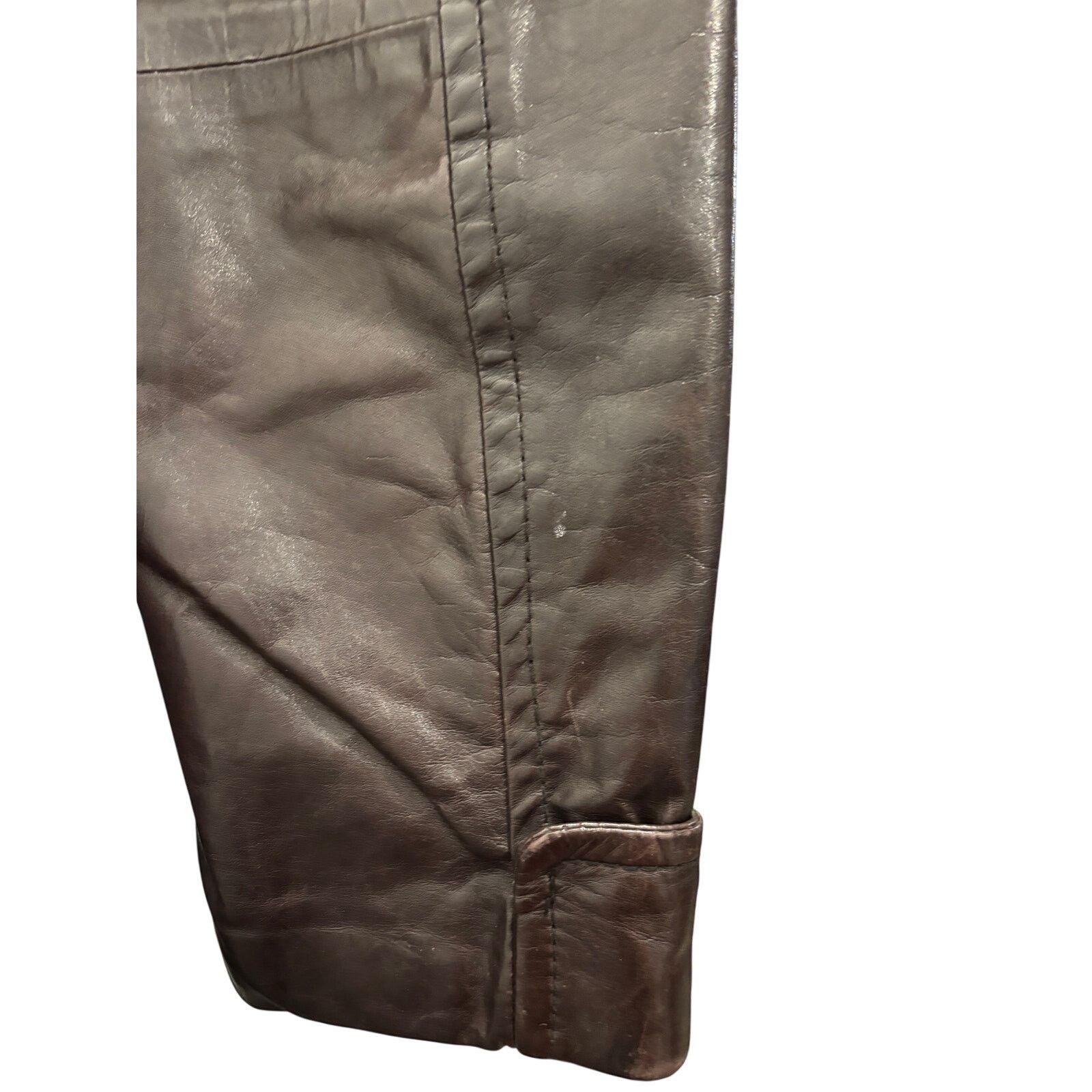 Andrew Marc Andrew Marc Brown Leather Belted Coat Size S Size S / US 4 / IT 40 - 11 Thumbnail
