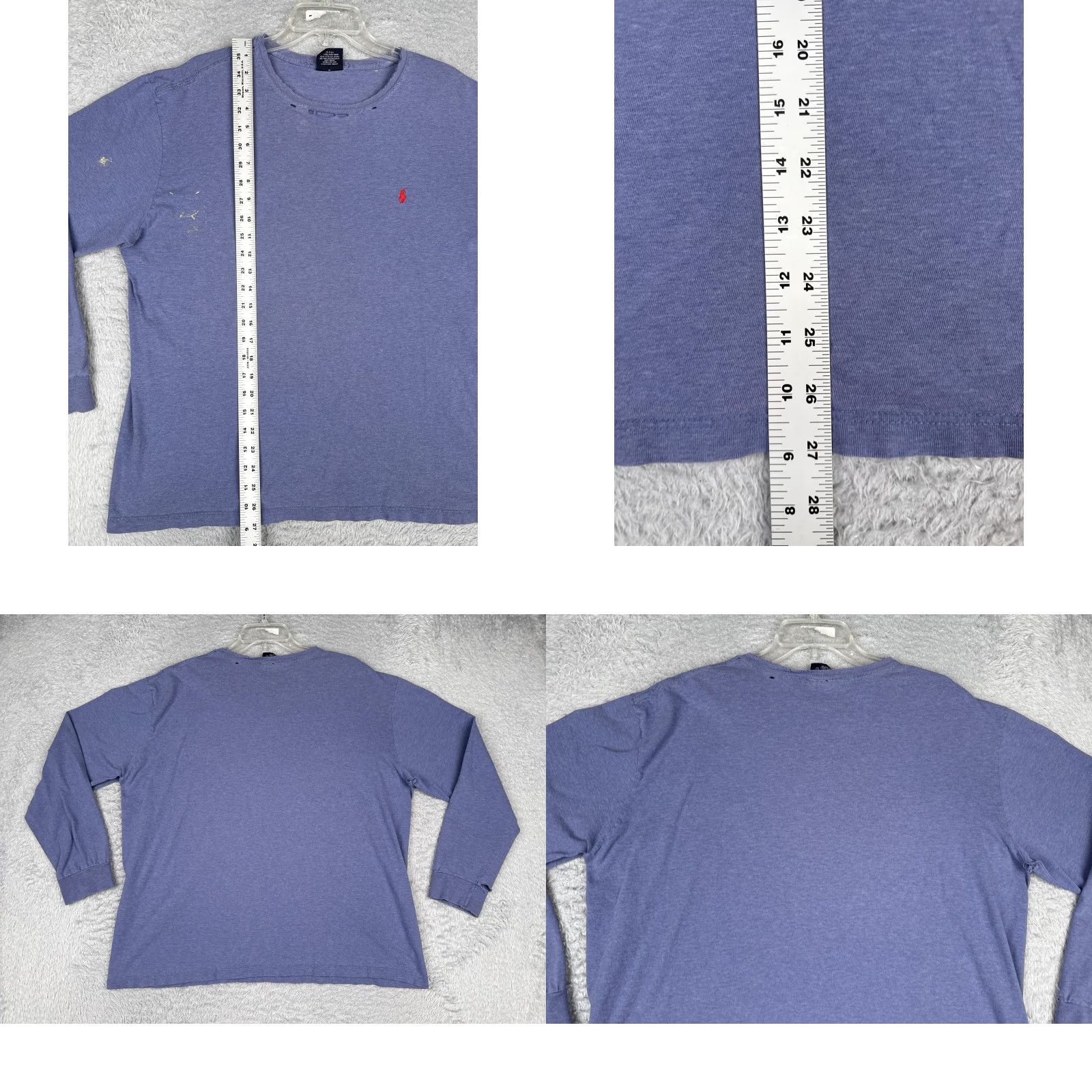 Polo Ralph Lauren Polo Ralph Lauren Shirt Mens 2XL Blue Long Sleeve Cotton Crew Logo Distressed Size US XXL / EU 58 / 5 - 9 Thumbnail