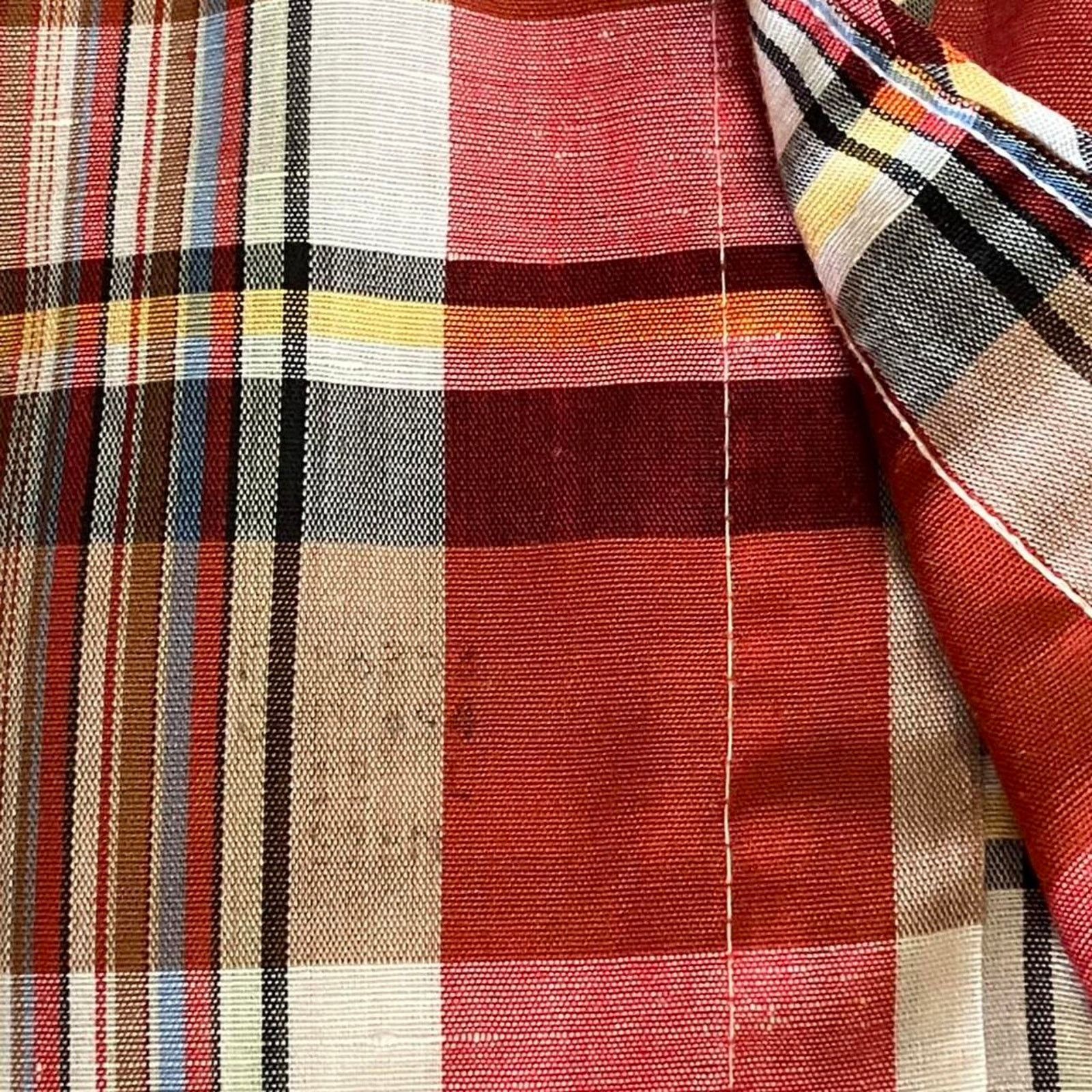 Other True Vtg 70s Short Sleeve Plaid Shirt Single Stitch Sz Large Size US L / EU 52-54 / 3 - 6 Thumbnail