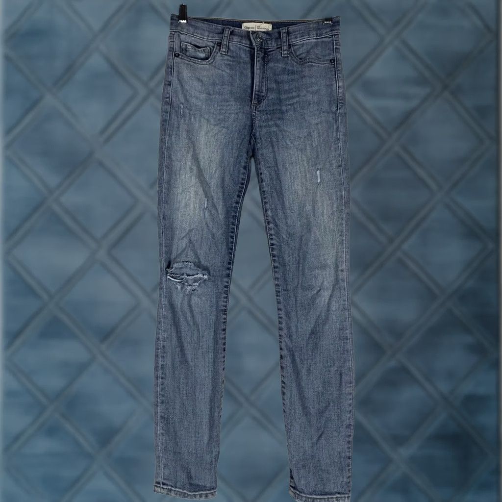 Gap Gap 1969 True Skinny Jeans Womens Size 24R Stretch Mid Rise Medium Wash Denim Clothing Jeans Regular Rise Zip Inseam 28in Size 42" / US 20 - 1 Thumbnail