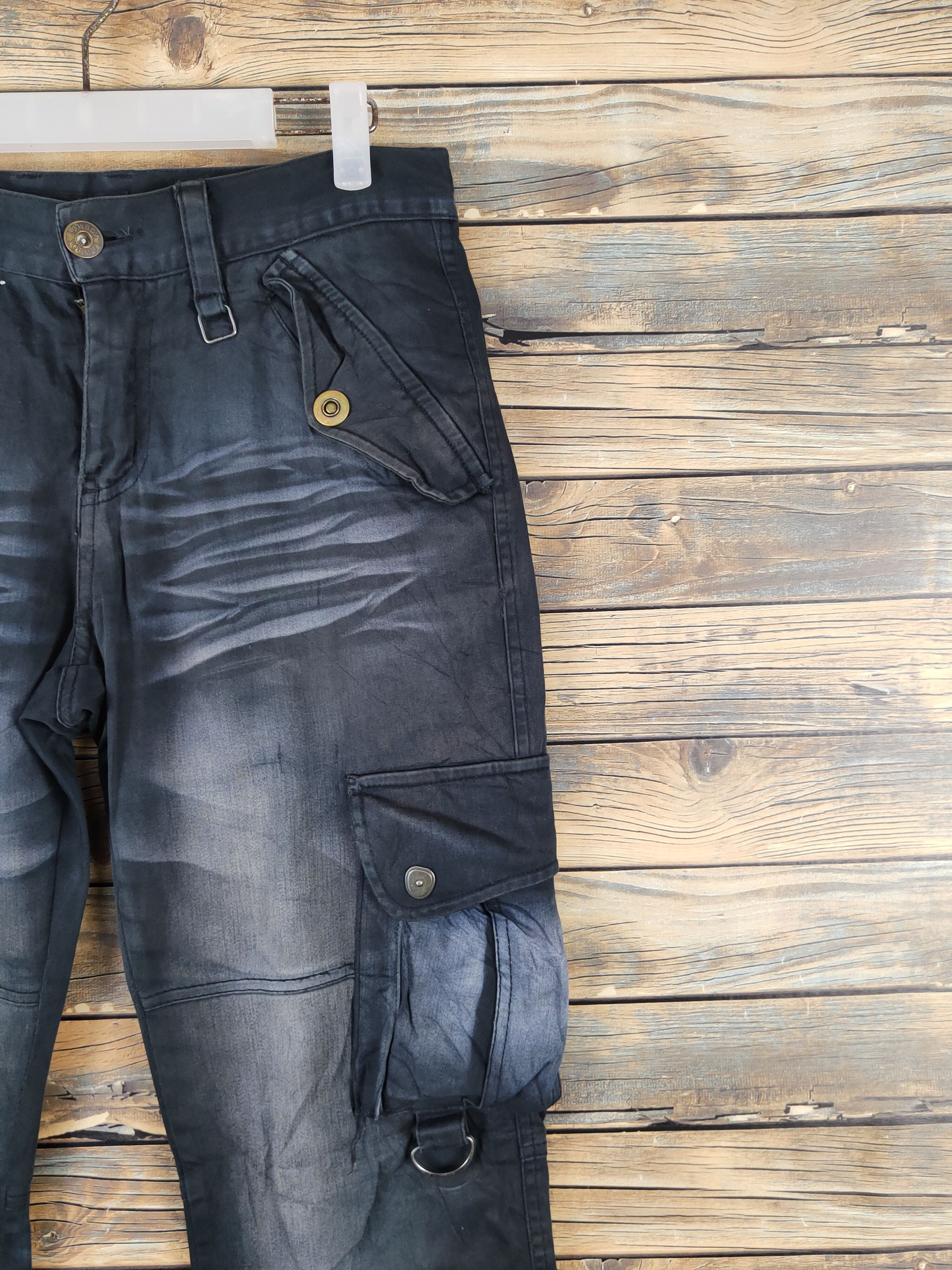 LOWBOX Lowbox Black faded Multipocket Tactical Cargo Pants #W1311 Size US 32 / EU 48 - 5 Thumbnail