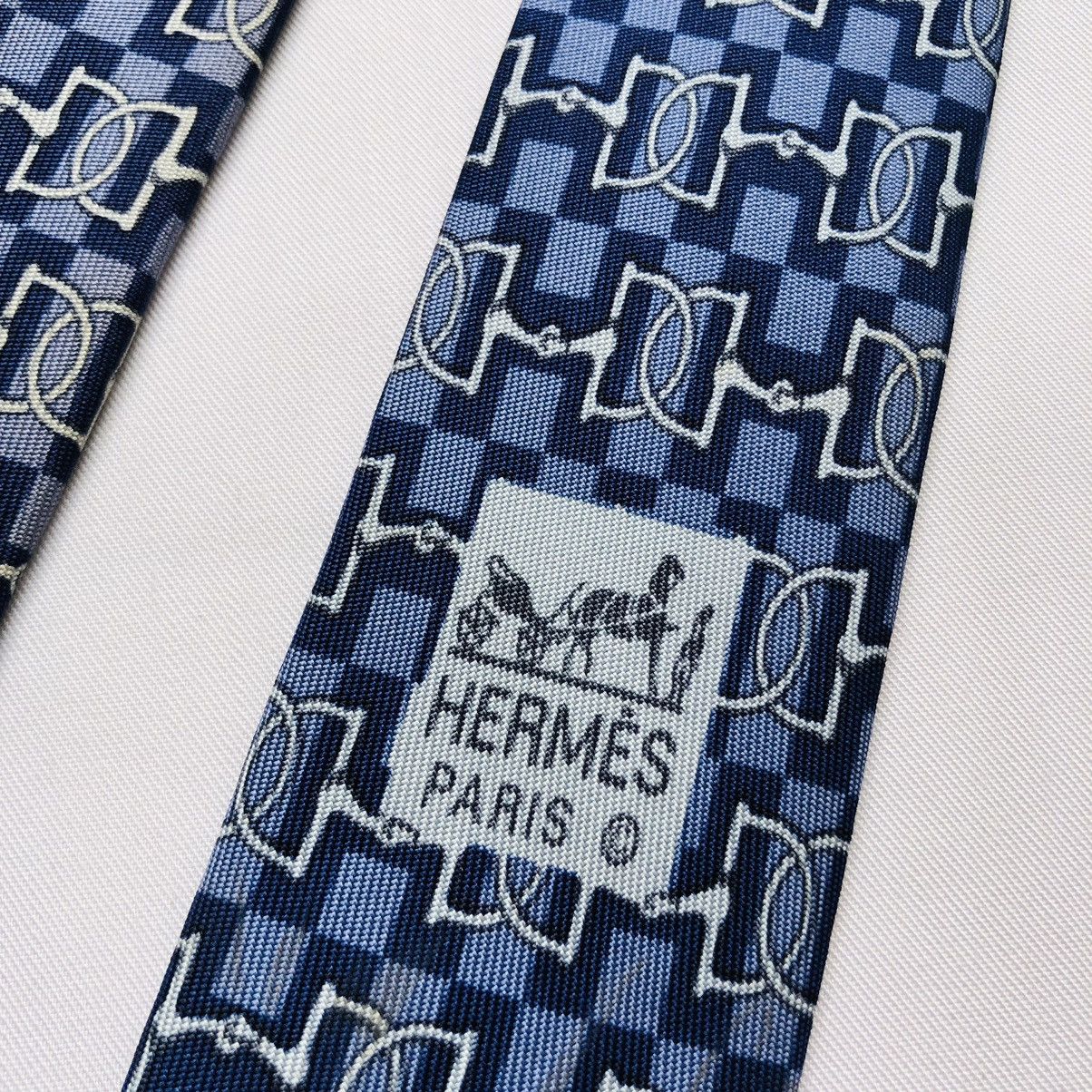 Hermes HERMES PARIS Made In France Blue Geometric Size ONE SIZE - 4 Thumbnail