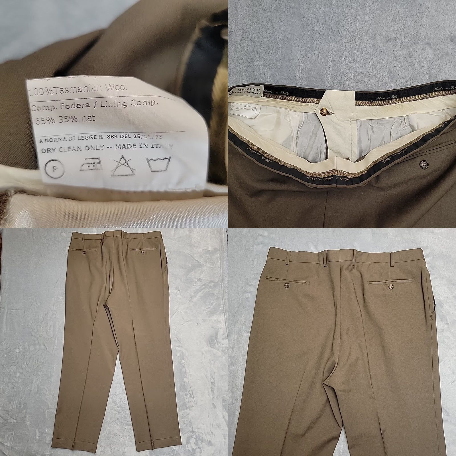Lands' End Lands' End Angelico Dress Pants Mens 40x31 Brown 100% Tasmanian Wool Pleated Italy Cuffed Dress Pants Mens Brown Wool Pleated Italy Tasmanian Vintage? Size US 40 / EU 56 - 8 Thumbnail