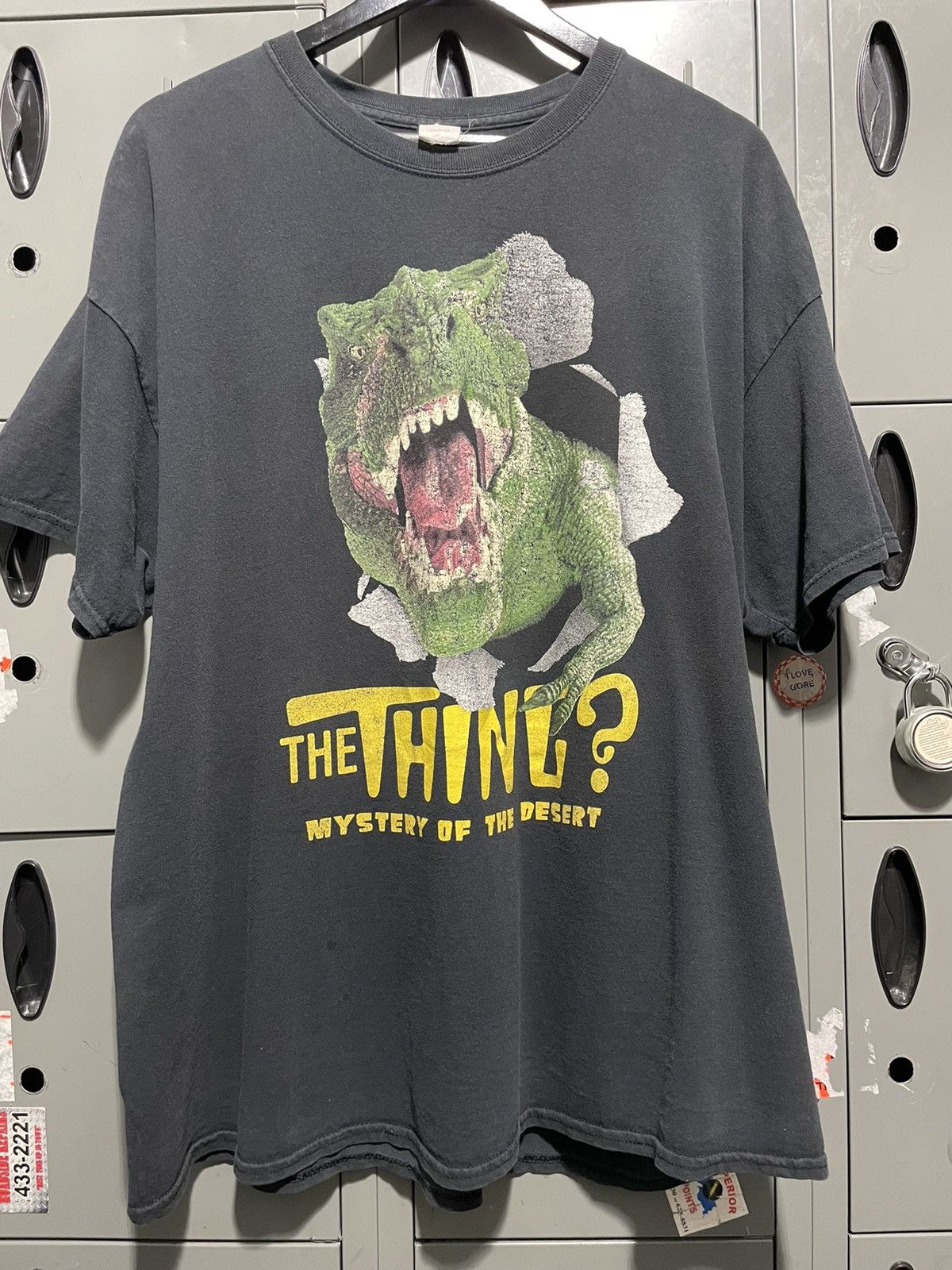 image of Art x Vintage T-Rex Dinosaur Graphic Tee Toy Story The Thing in Black, Men's (Size 2XL)