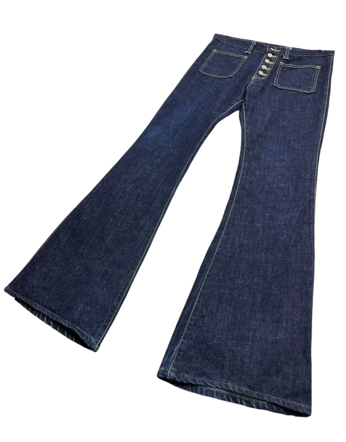🔥70’s ULTRA FLARE🔥BISON Vintage Buttonfly Bush Pants