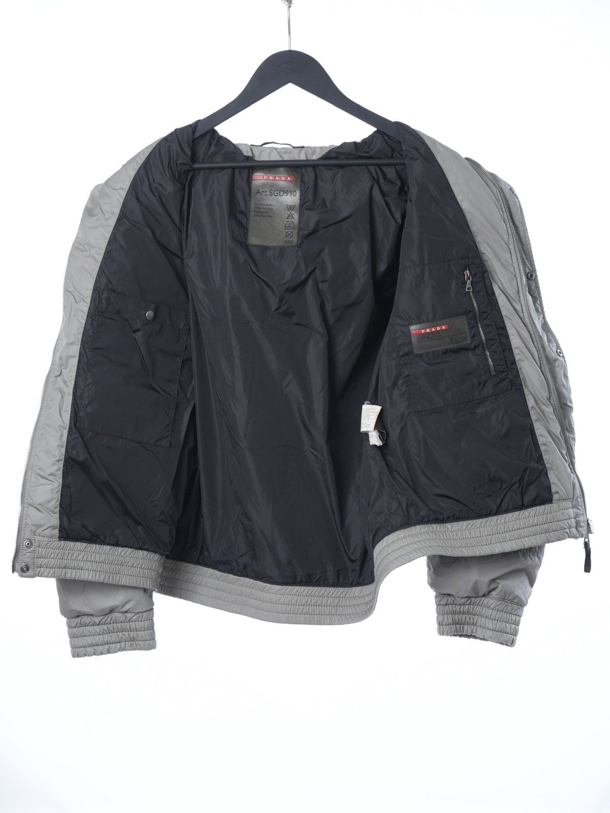 Prada Vintage PRADA Bomber Nylon Hooded Jacket Black Tab Size US M / EU 48-50 / 2 - 13 Thumbnail
