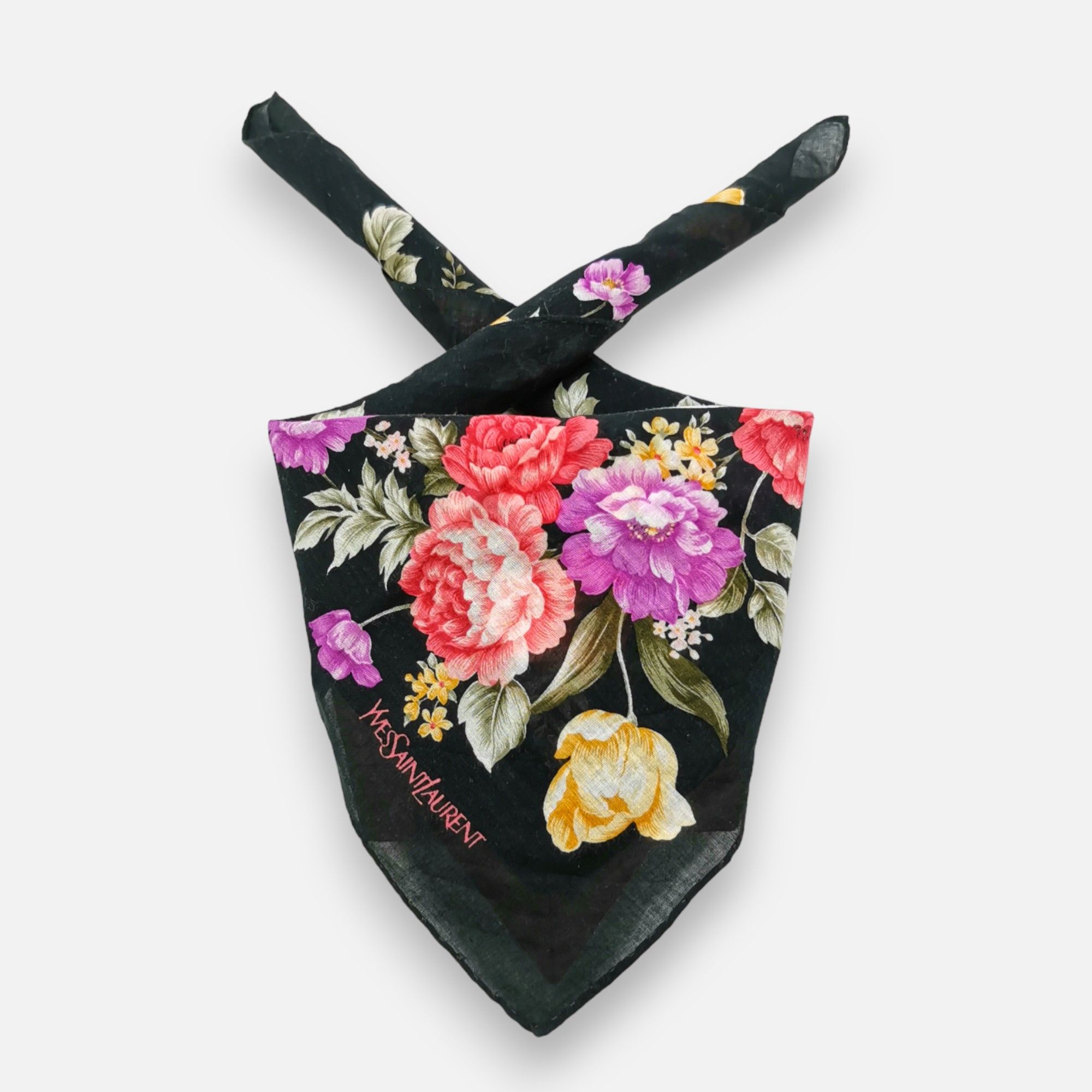 Japanese Brand Vintage Yves Saint Laurent Handkerchief Pocketsquare Bandana Size ONE SIZE - 1 Thumbnail