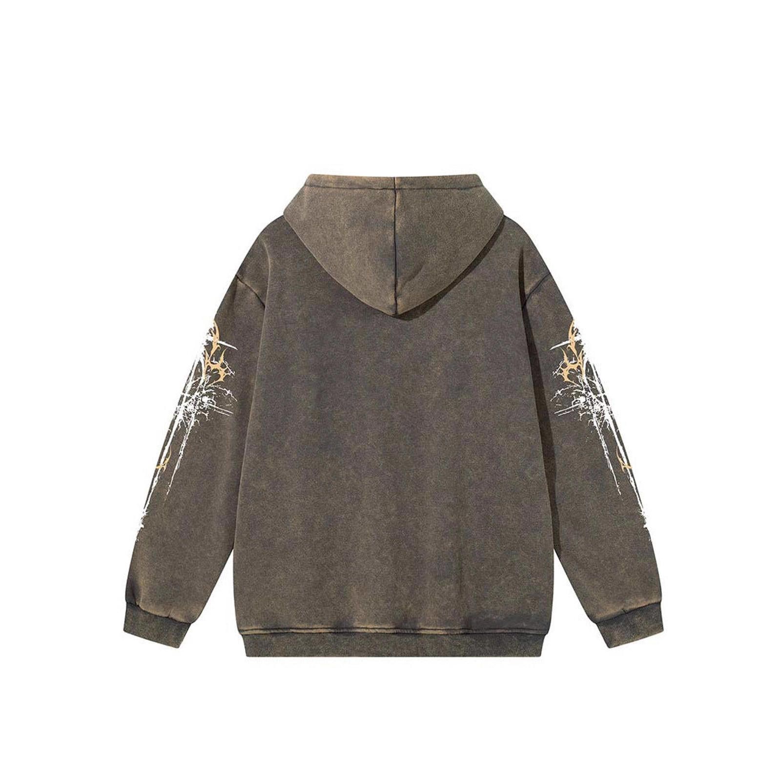 Japanese Brand Black Graphic Print Oversized Hoodie, Streetwear Hoodie Size US M / EU 48-50 / 2 - 4 Thumbnail