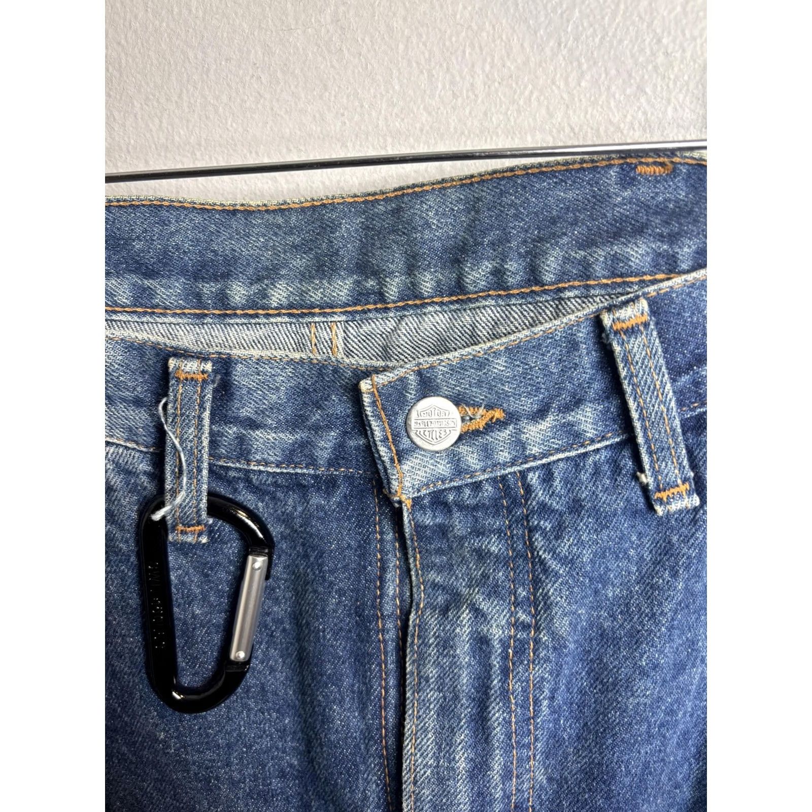 Harley Davidson Vintage Harley-Davidson Jeans Mens 40x36 Blue Tapered Eagle Patch USA 90s Mens Jeans Blue Denim Size US 40 / EU 56 - 6 Thumbnail