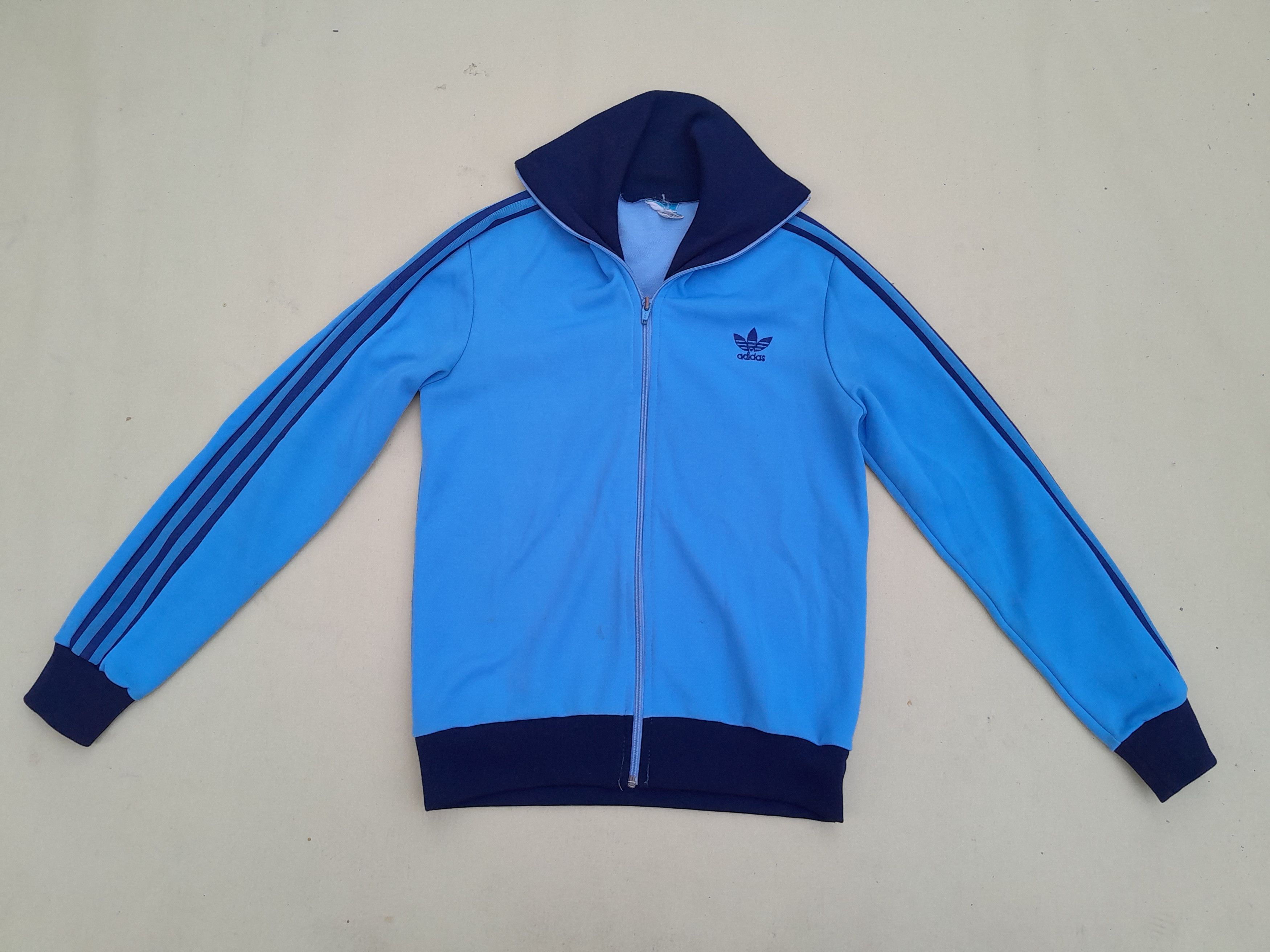 Adidas Vintage 70s Adidas Ventex Track Jacket Blue Navy Made France Size US S / EU 44-46 / 1 - 6 Thumbnail