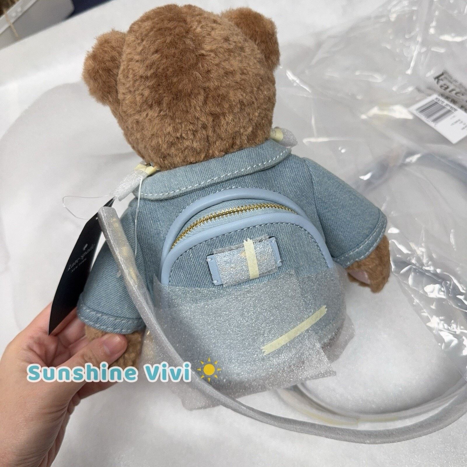 Kate Spade NWT Kate Spade Katie Bear Denim 3D Teddy Bear Crossbody Bag Size ONE SIZE - 9 Thumbnail