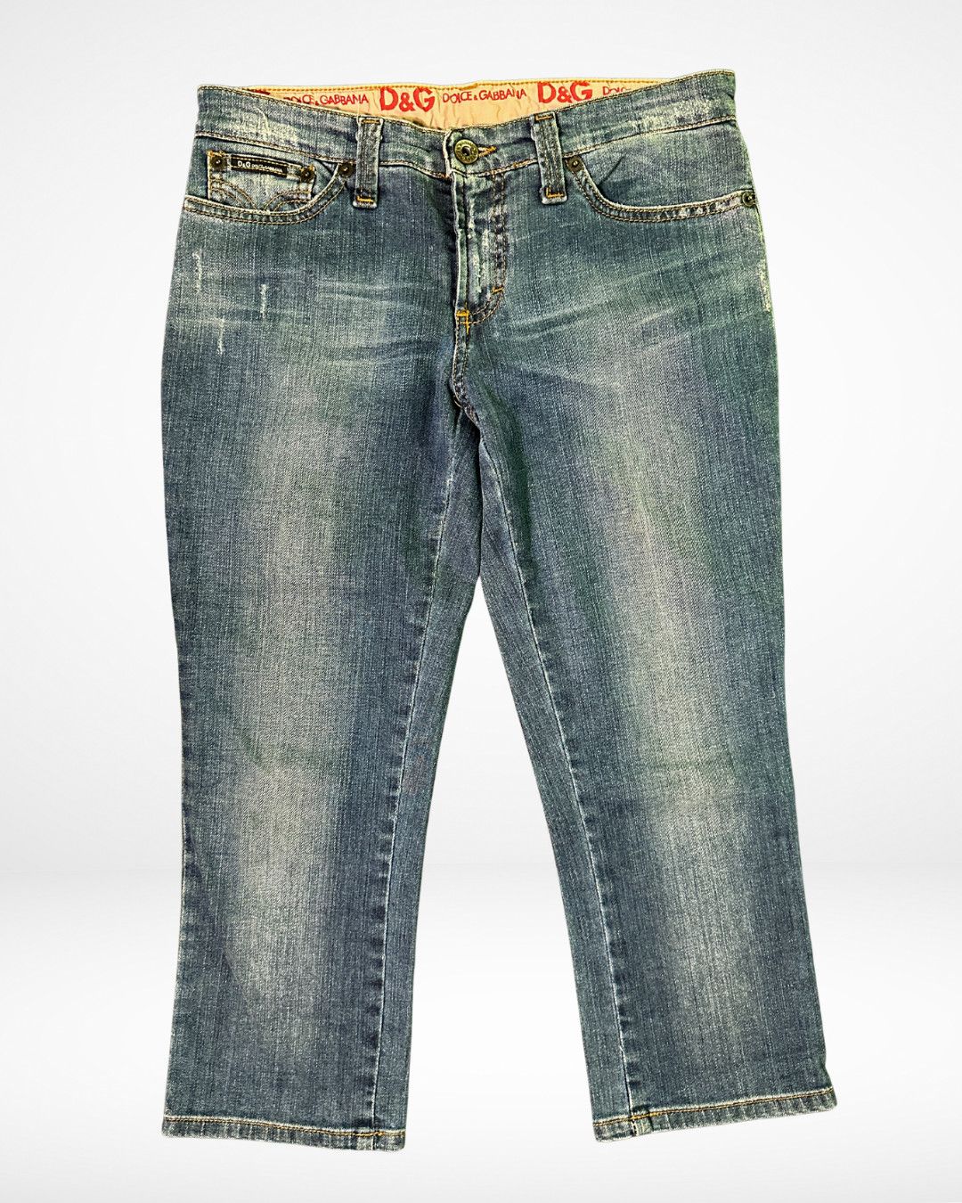 Dolce & Gabbana 90s Stash Pocket Denim Capri Pants Size 28" / US 6 / IT 42 - 2 Thumbnail