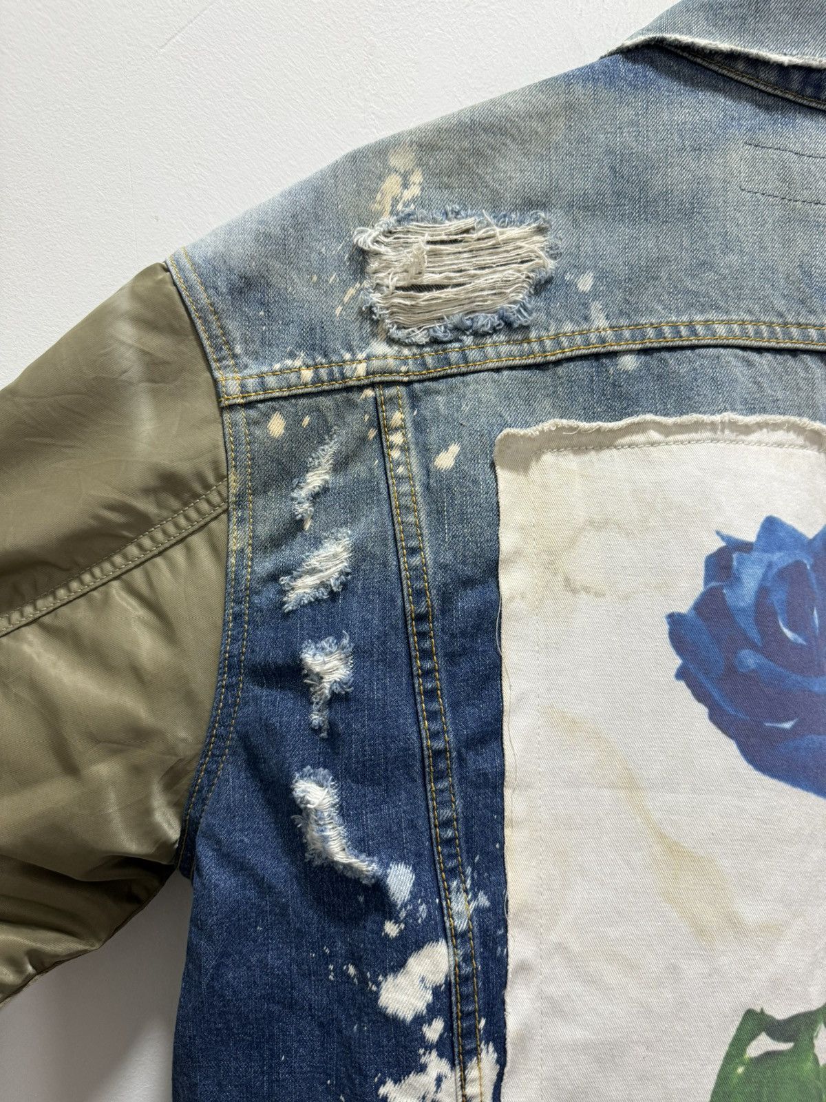 If Six Was Nine × Le Grande Bleu (L.G.B.) × Vintage LAGENDA MADE UNDERGOURD BLEACH OUT DISTRESSED CRAZY JACKET Size US L / EU 52-54 / 3 - 13 Thumbnail