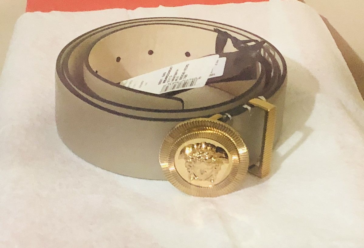 Versace Versace Medusa Leather Belt Biggie Beige 💎🏷️ Size 40 - 5 Thumbnail