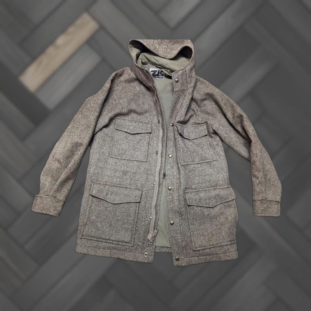 Vintage VINTAGE parka coat MEN M tan WOOL hooded 40 60/40 STYLE woolrich wool outer shell solid Size US M / EU 48-50 / 2 - 1 Thumbnail