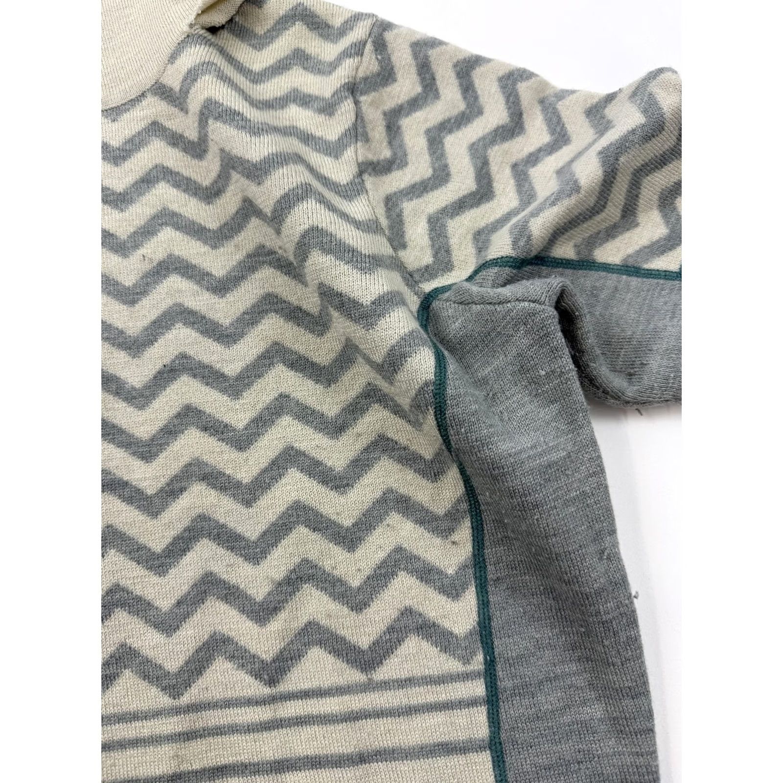 Smartwool SmartWool Sweater Womens M Beige Tunic Cowl Neck Chevron Knit Pullover Size M / US 6-8 / IT 42-44 - 5 Thumbnail