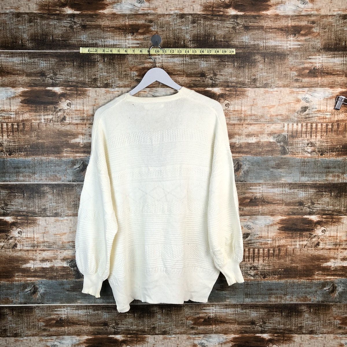 Vintage Le Cois White Cardigan Knitwear #A1662 Size US M / EU 48-50 / 2 - 12 Thumbnail