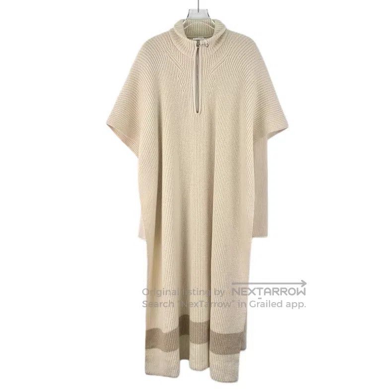Hermes Hermes Light brown cashmere half-zip short-sleeved knit dr Size XXS / US 00 / IT 34 - 1 Thumbnail