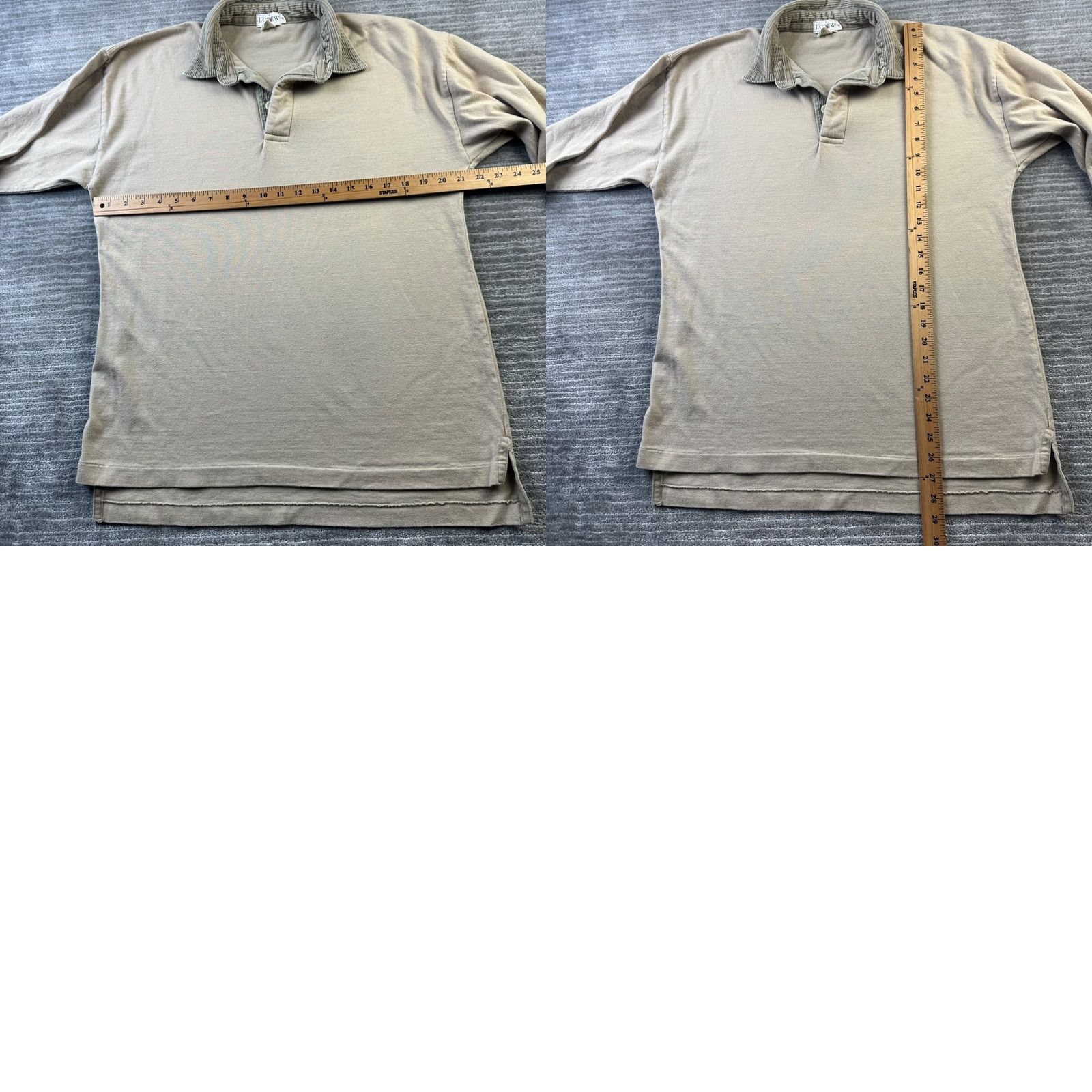 J.Crew VINTAGE J. CREW Shirt Mens Small Beige Tan Rugby Corduroy Collar Oarsman Size US S / EU 44-46 / 1 - 8 Thumbnail