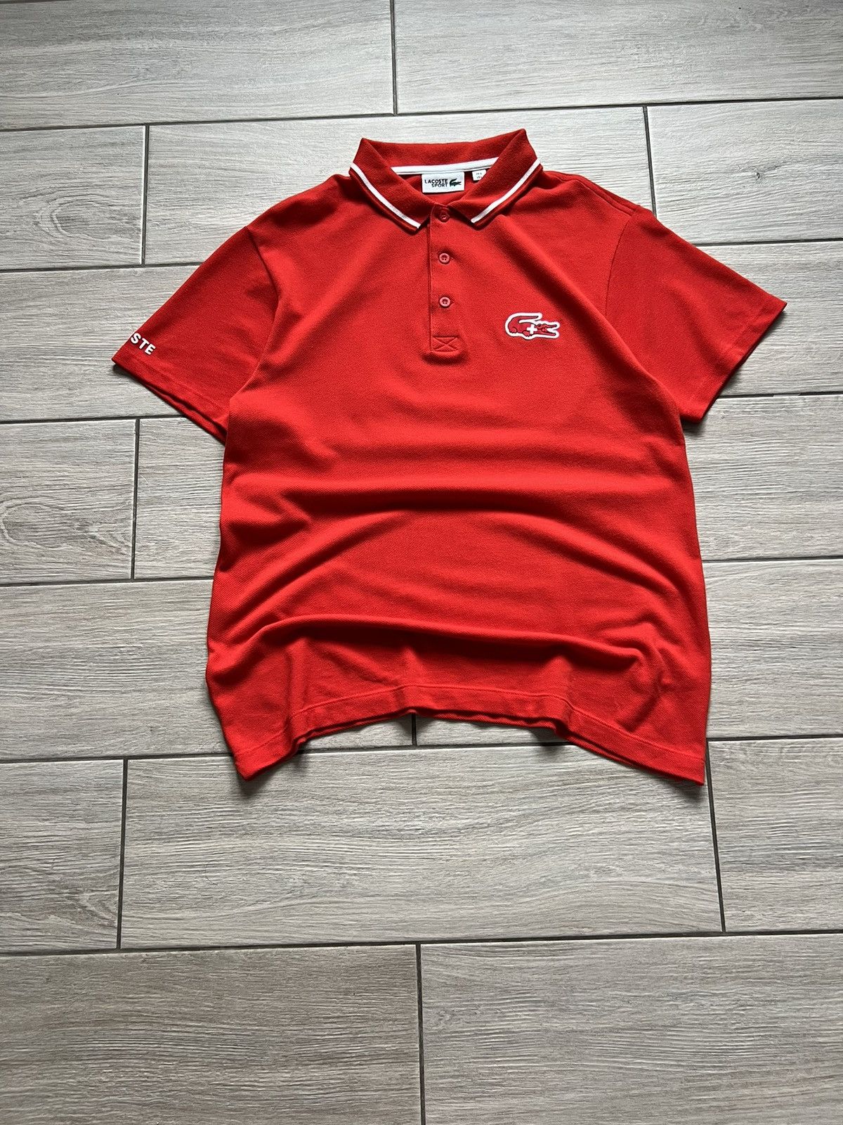 Lacoste 🇨🇭Rare Lacoste Sport SUI Polo Vintage Red Style Chief Keef Size US L / EU 52-54 / 3 - 2 Thumbnail