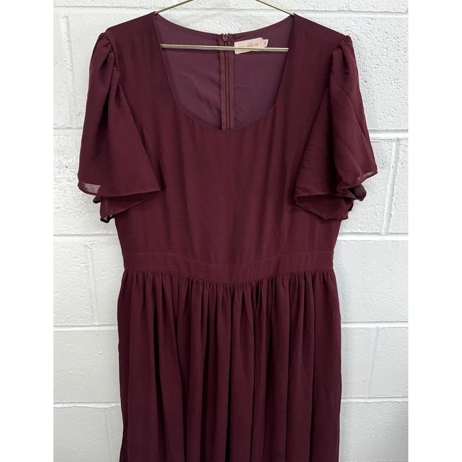 CO Ivy City Co Abbie Maxi Dress In Wine Chiffon / Women’s Size 16 Size XXL / US 16-18 / IT 52-54 - 6 Thumbnail