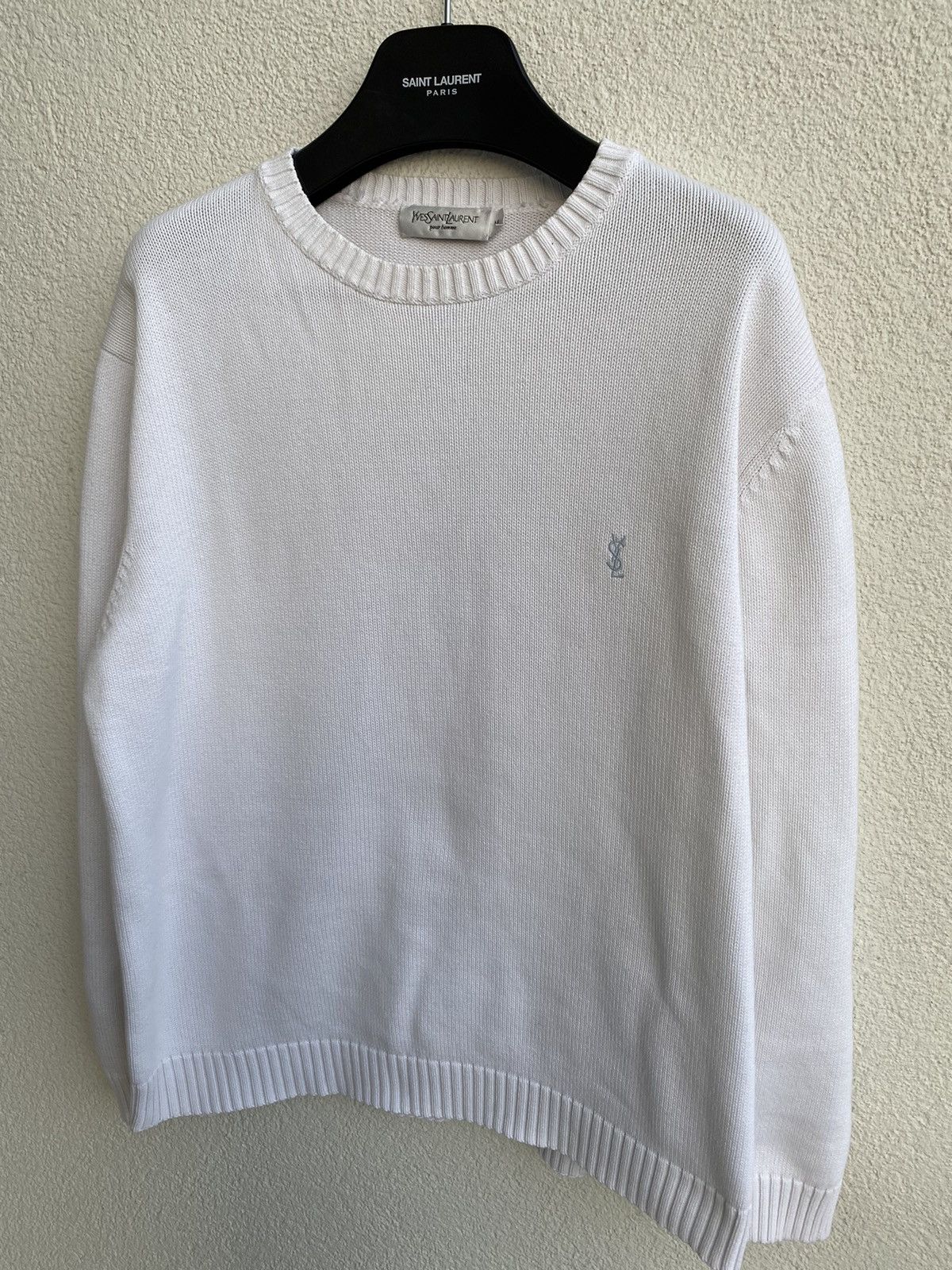 Yves Saint Laurent White YSL Sweater Knit Size US M / EU 48-50 / 2 - 12 Thumbnail