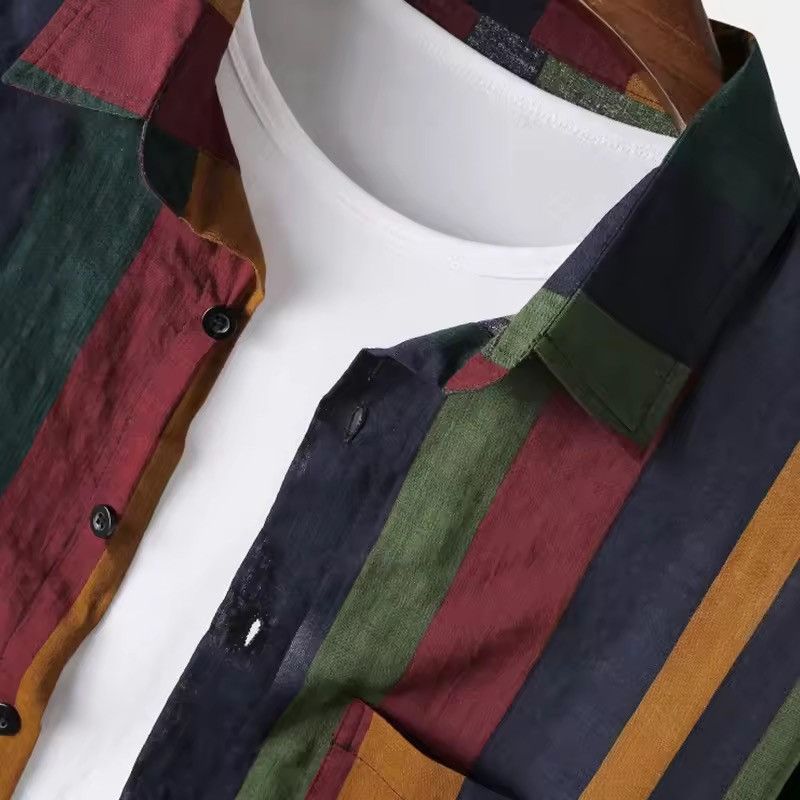 Japanese Brand Colorful Vertical Stripes Loose Long Sleeve Shirt Size US L / EU 52-54 / 3 - 3 Thumbnail