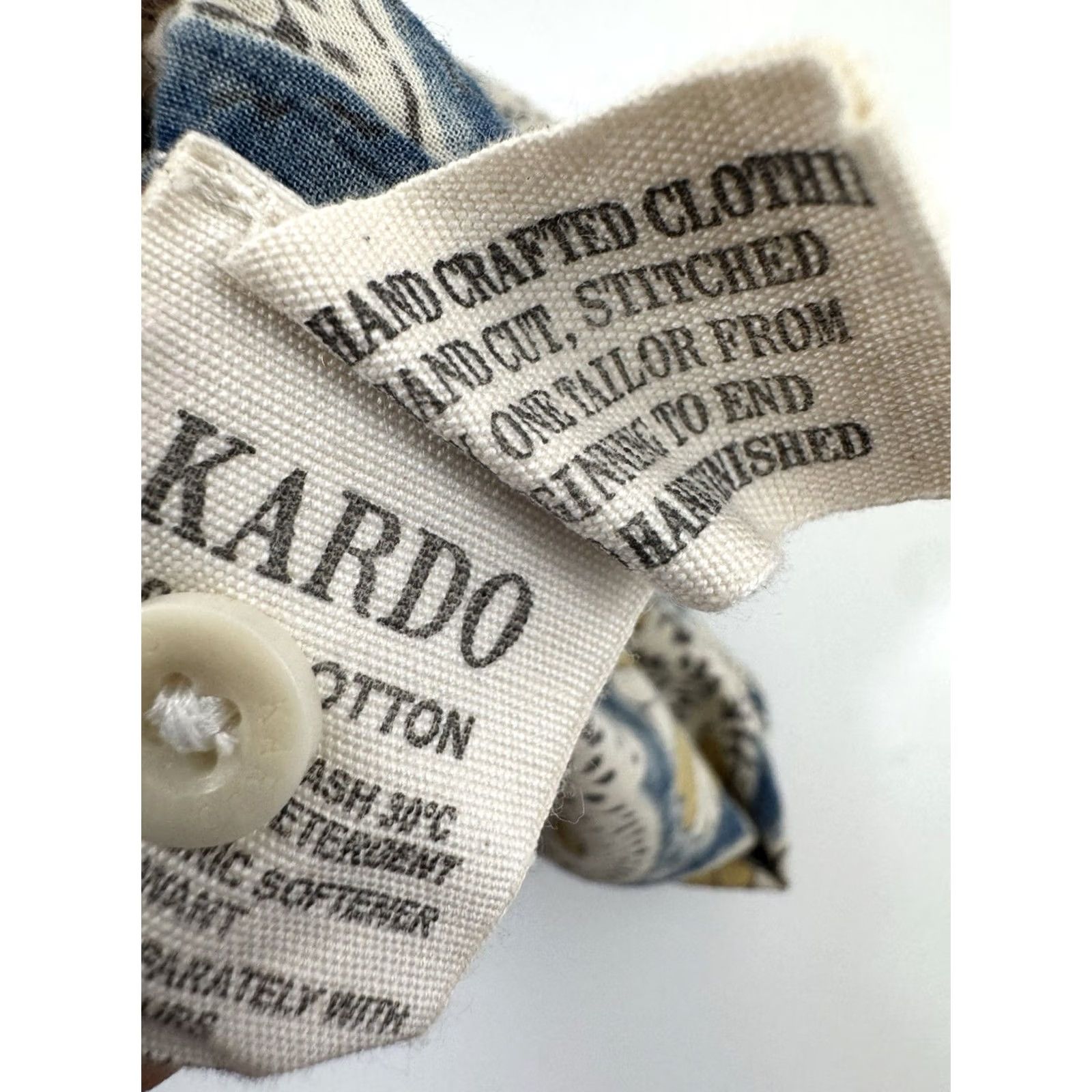 Kardo KARDO - Floral Hand Crafted Mens M Loop Collar Shirt - EXCELLENT Shirt Mens M Blue Floral 90s Theme Flower Button-Up Short Sleeve Collared Size US M / EU 48-50 / 2 - 5 Thumbnail