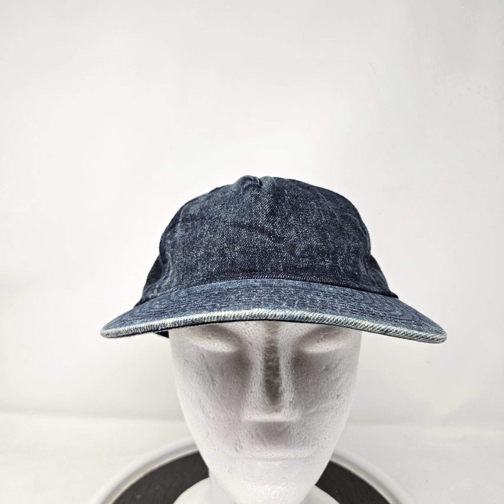 Vintage No Boundaries Hat Cap Snap Back Denim Blue Casual Mens One Size Adjustable Printed Solid Baseball Cap Size ONE SIZE - 2 Thumbnail