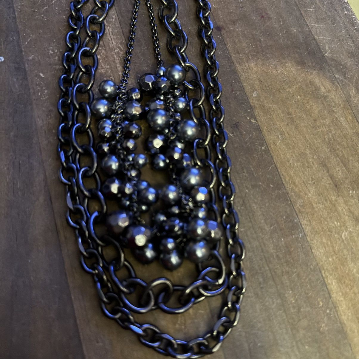 Other Long layered gunmetal cluster bead chain necklace Size ONE SIZE - 3 Thumbnail