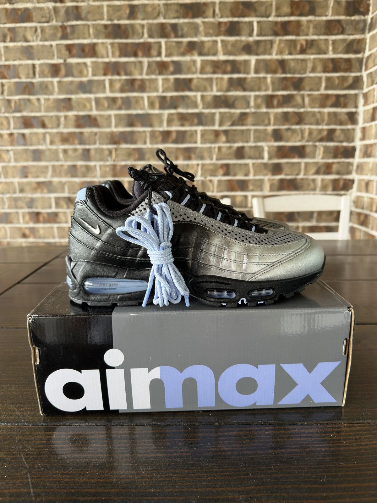 Nike Palace x Nike Air Max 95 Metallic Silver Blue Size US 10 / EU 43 - 3 Thumbnail