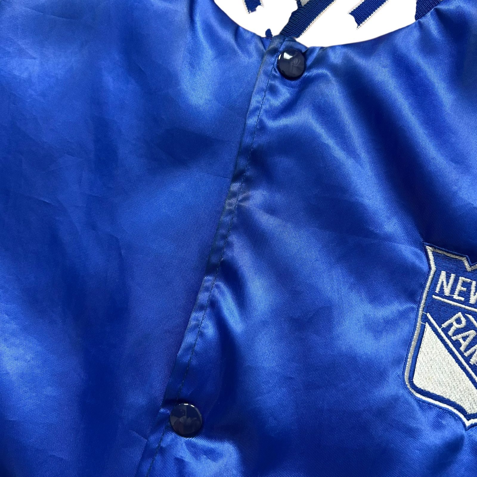 NHL VTG 90s NEW YORK RANGERS SWINGSTER SATIN JACKET SPELL OUT L Size US L / EU 52-54 / 3 - 10 Thumbnail
