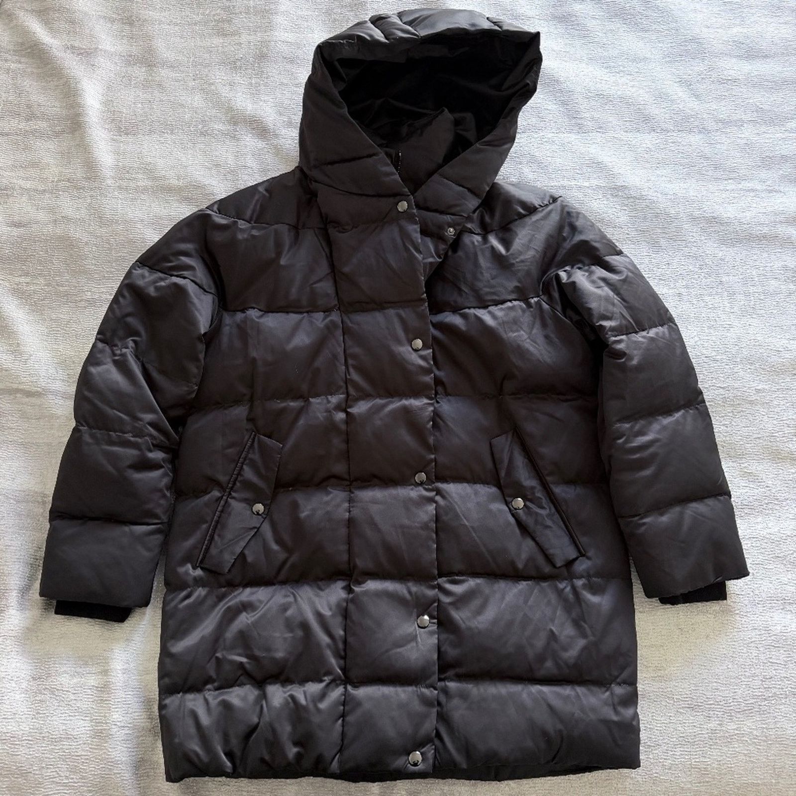 Zara Zara Black Midi Puffer, Silky Exterior Feather Filled Size S Size S / US 4 / IT 40 - 1 Thumbnail
